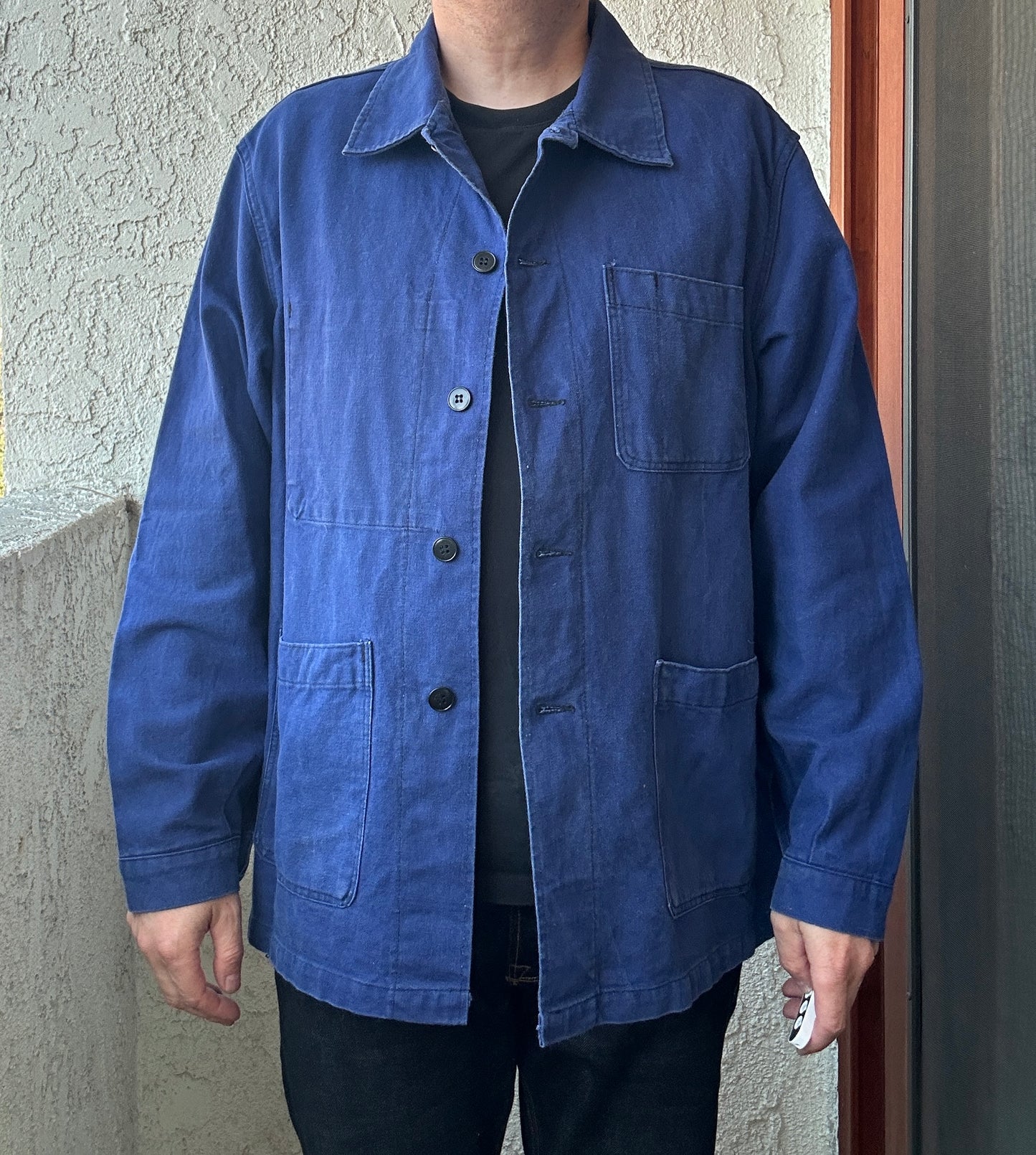 Vintage French Blue Workwear Chore Jacket