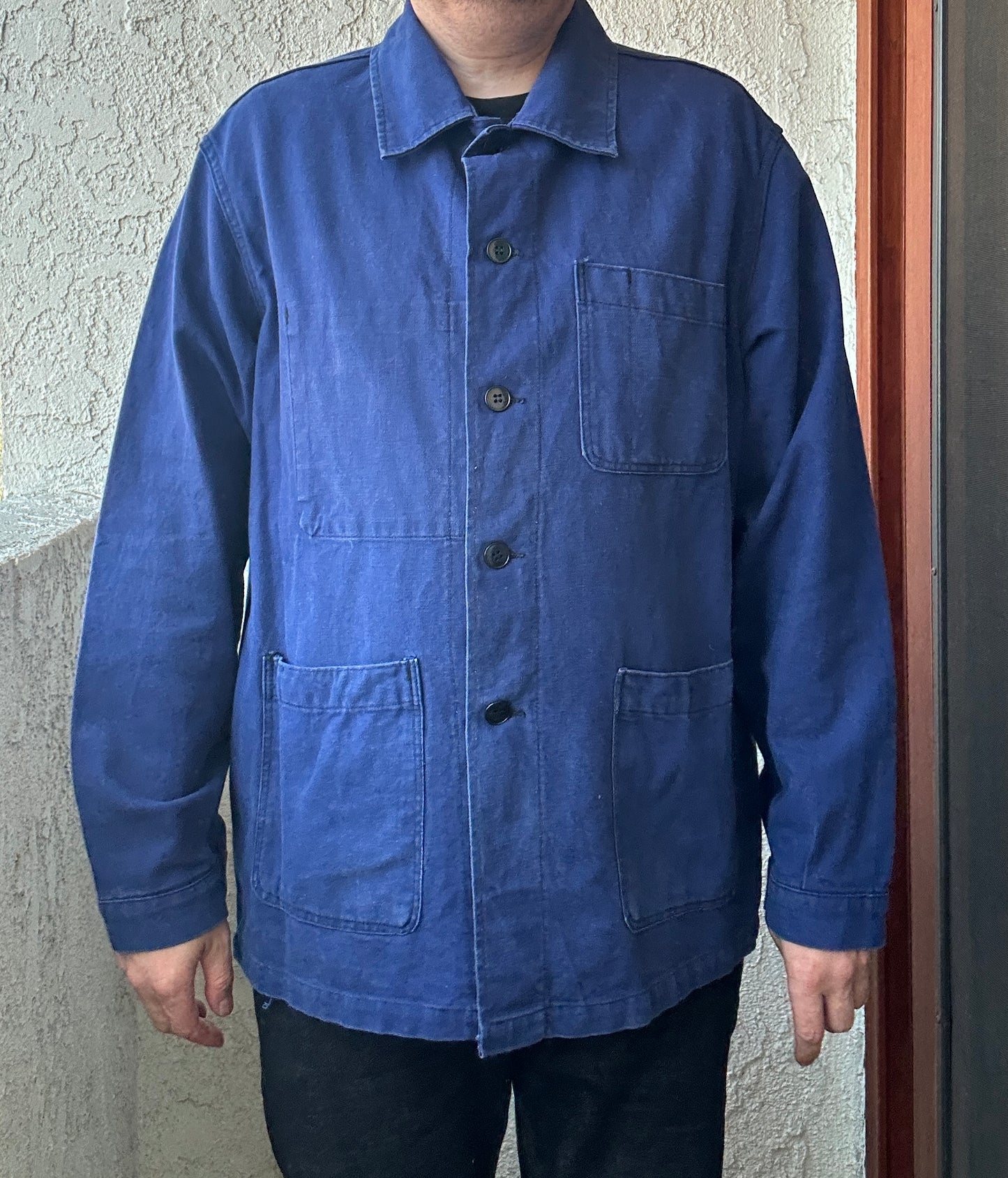 Vintage French Blue Workwear Chore Jacket