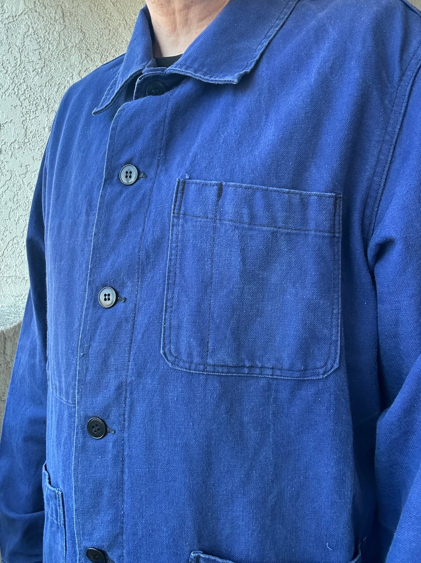 Vintage French Blue Workwear Chore Jacket