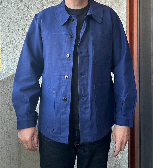 Vintage French Blue Workwear Chore Jacket