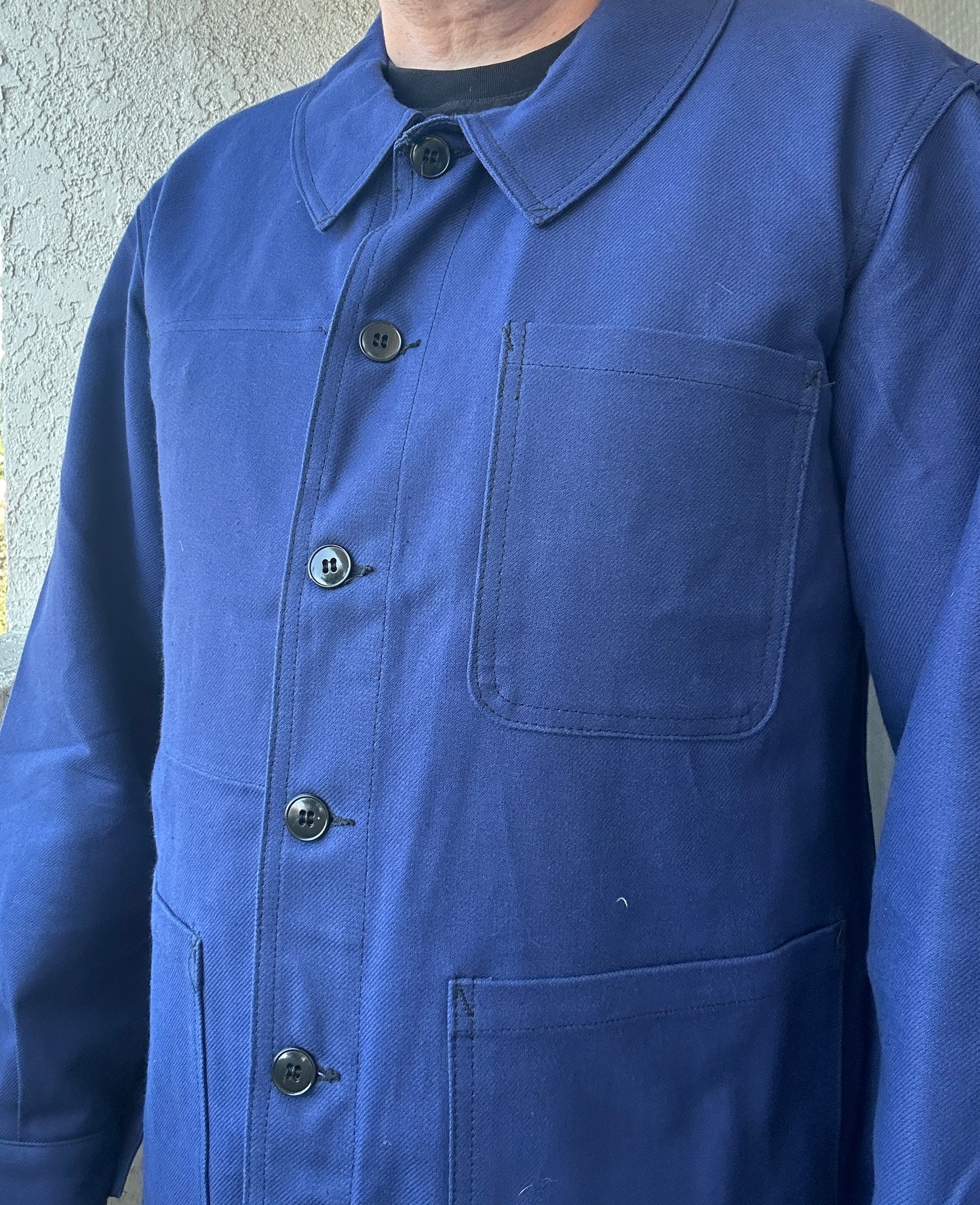 Vintage French Blue Workwear Chore Jacket