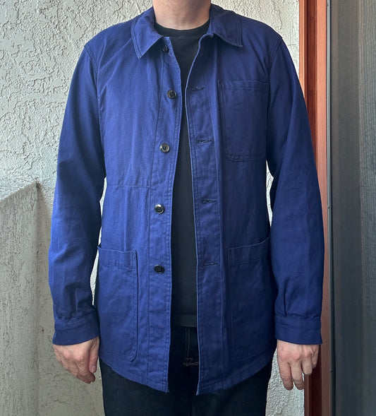 Vintage French Blue Workwear Chore Jacket