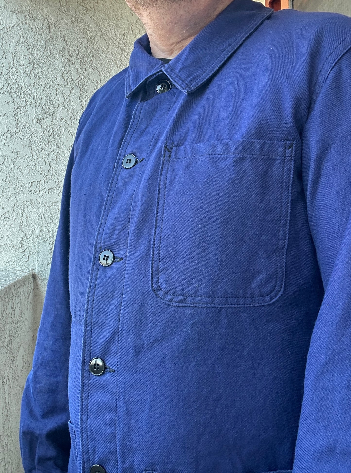 Vintage French Blue Workwear Chore Jacket