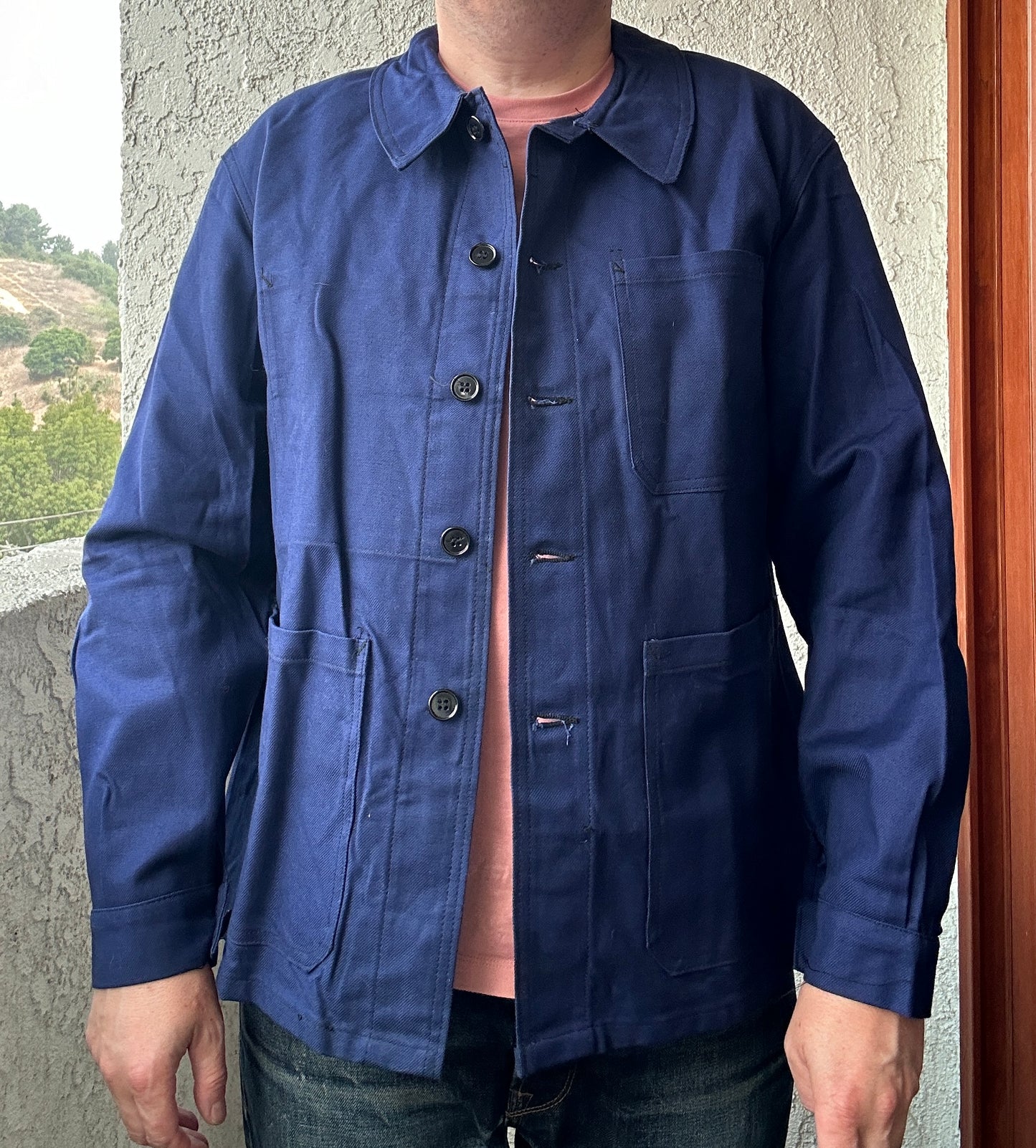 Vintage French Blue Workwear Chore Jacket