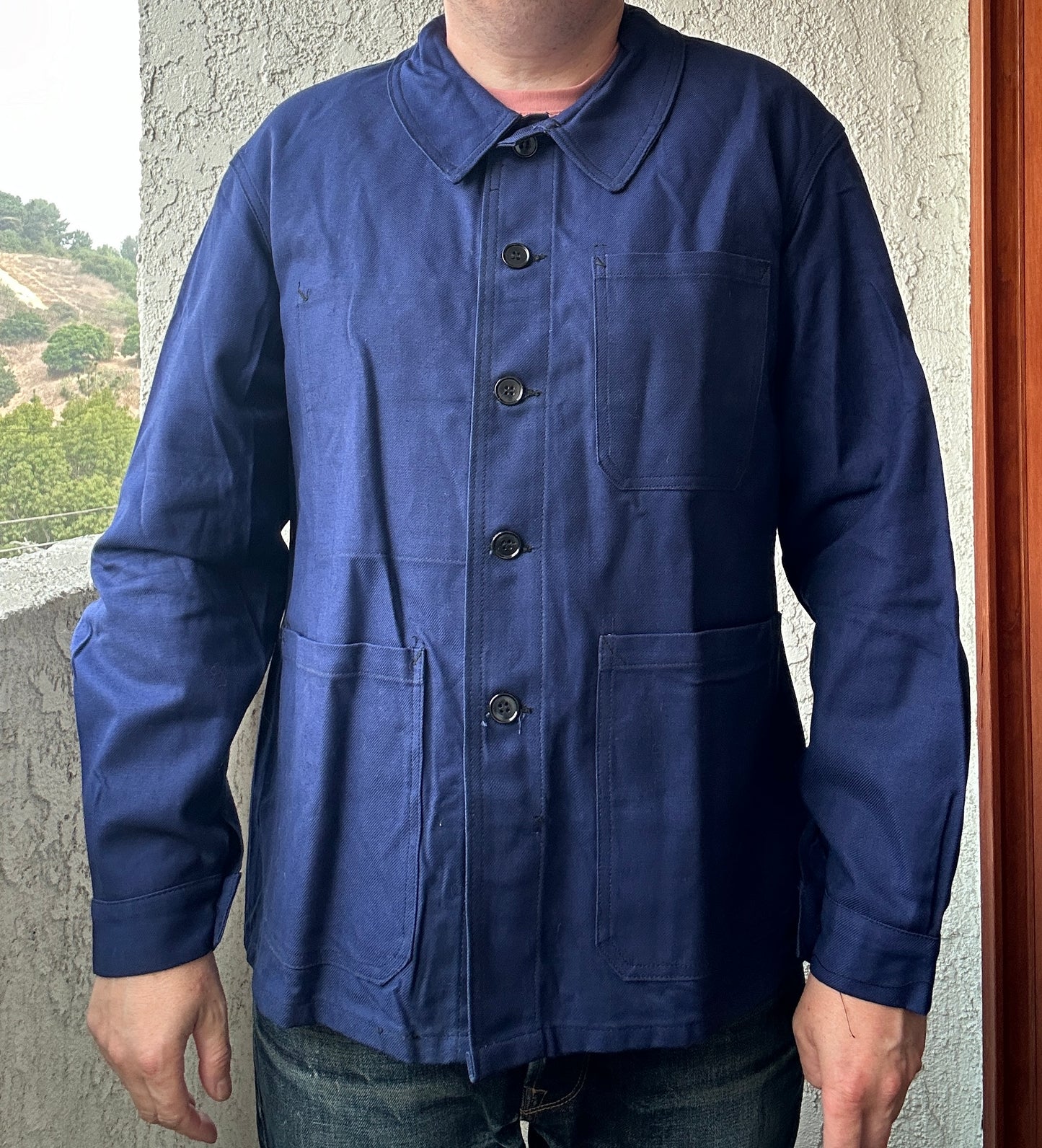 Vintage French Blue Workwear Chore Jacket