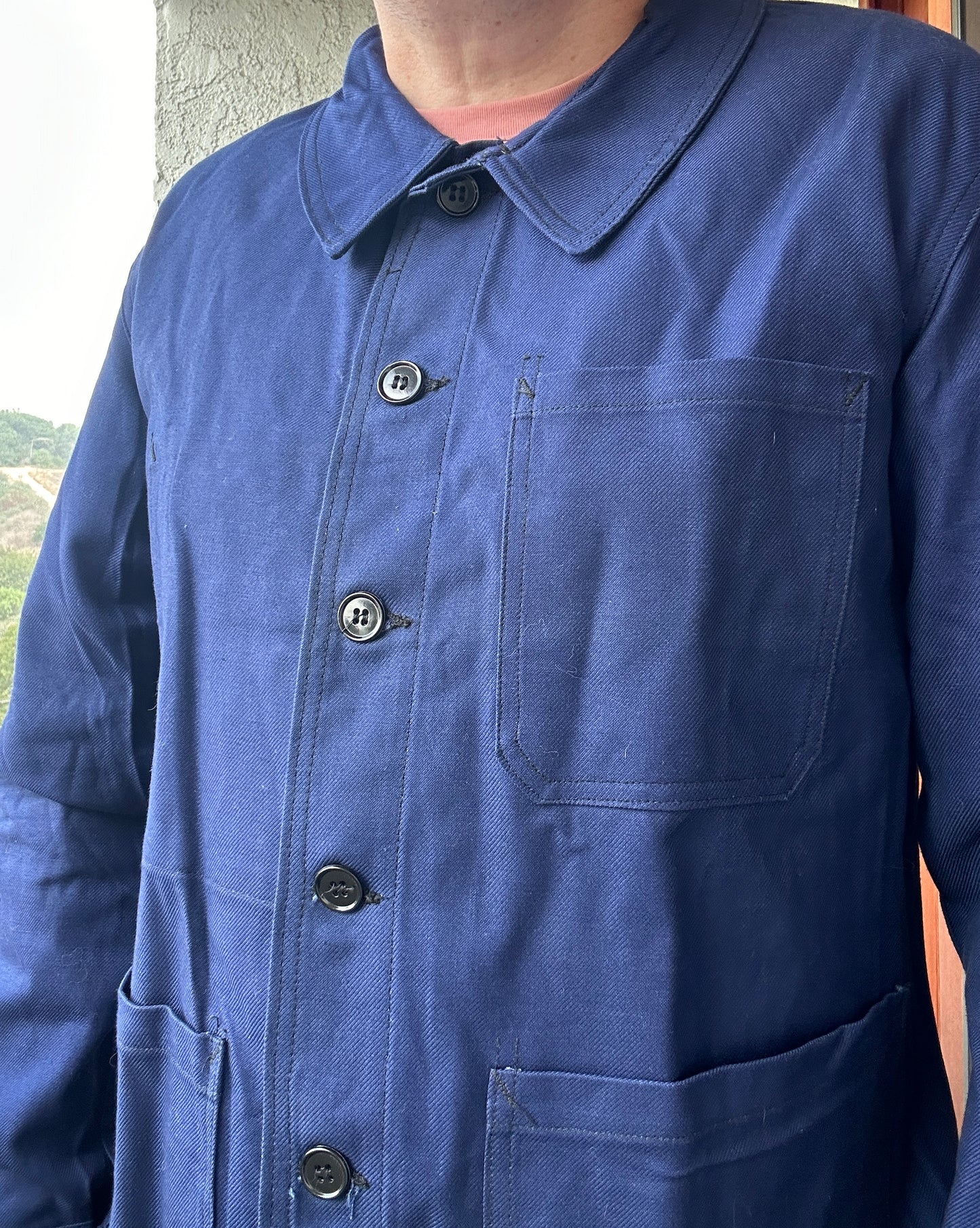 Vintage French Blue Workwear Chore Jacket