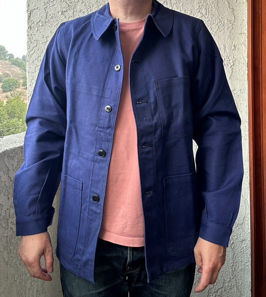 Vintage French Blue Workwear Chore Jacket