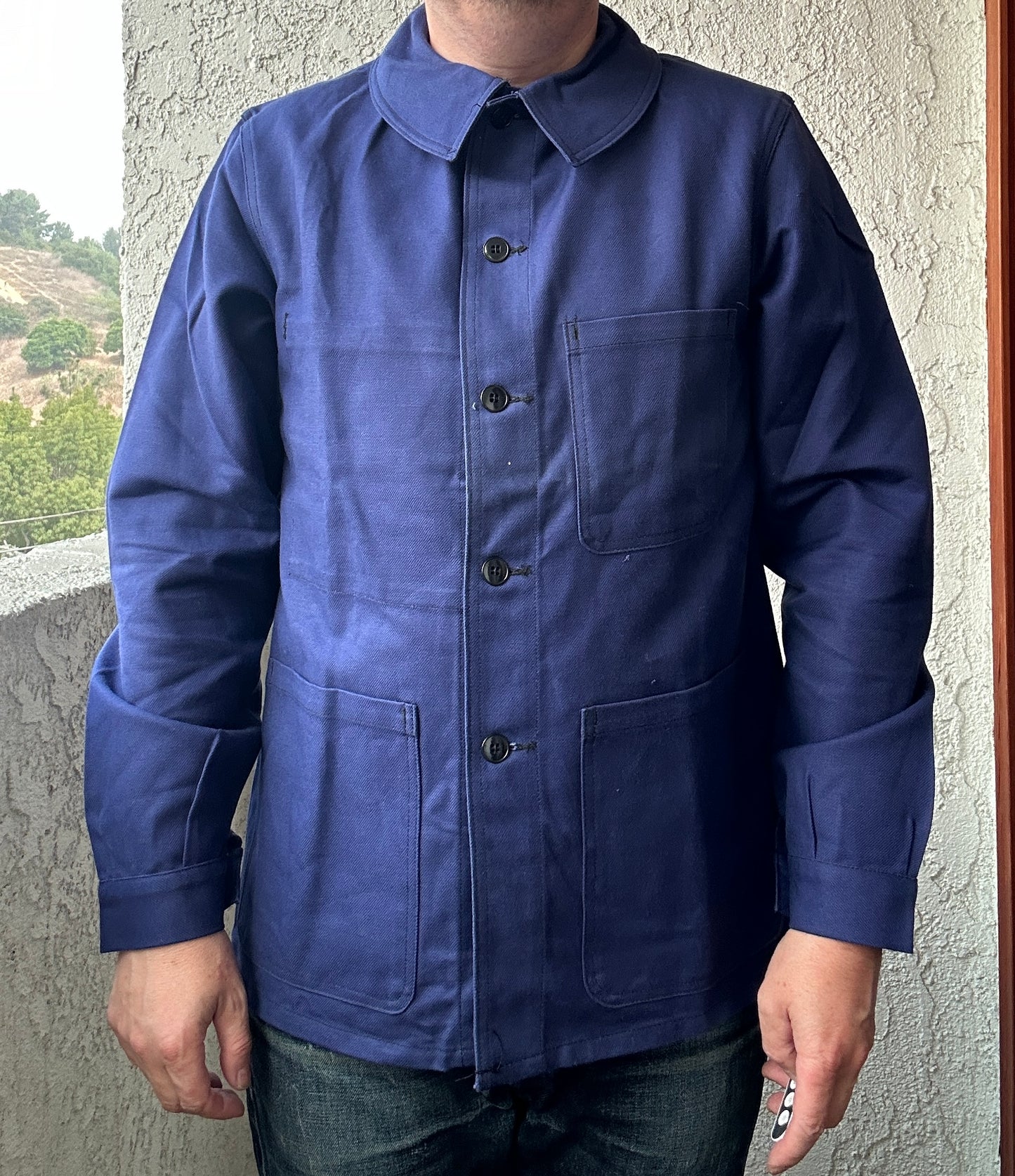 Vintage French Blue Workwear Chore Jacket