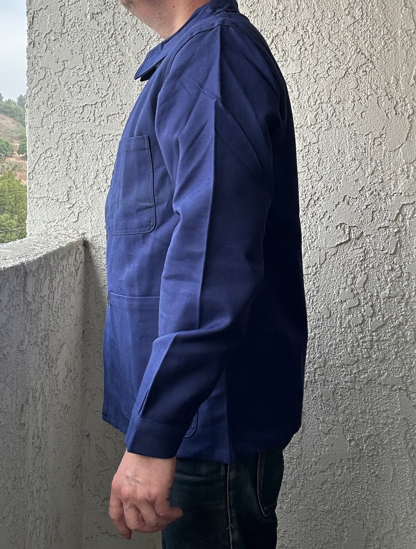 Vintage French Blue Workwear Chore Jacket