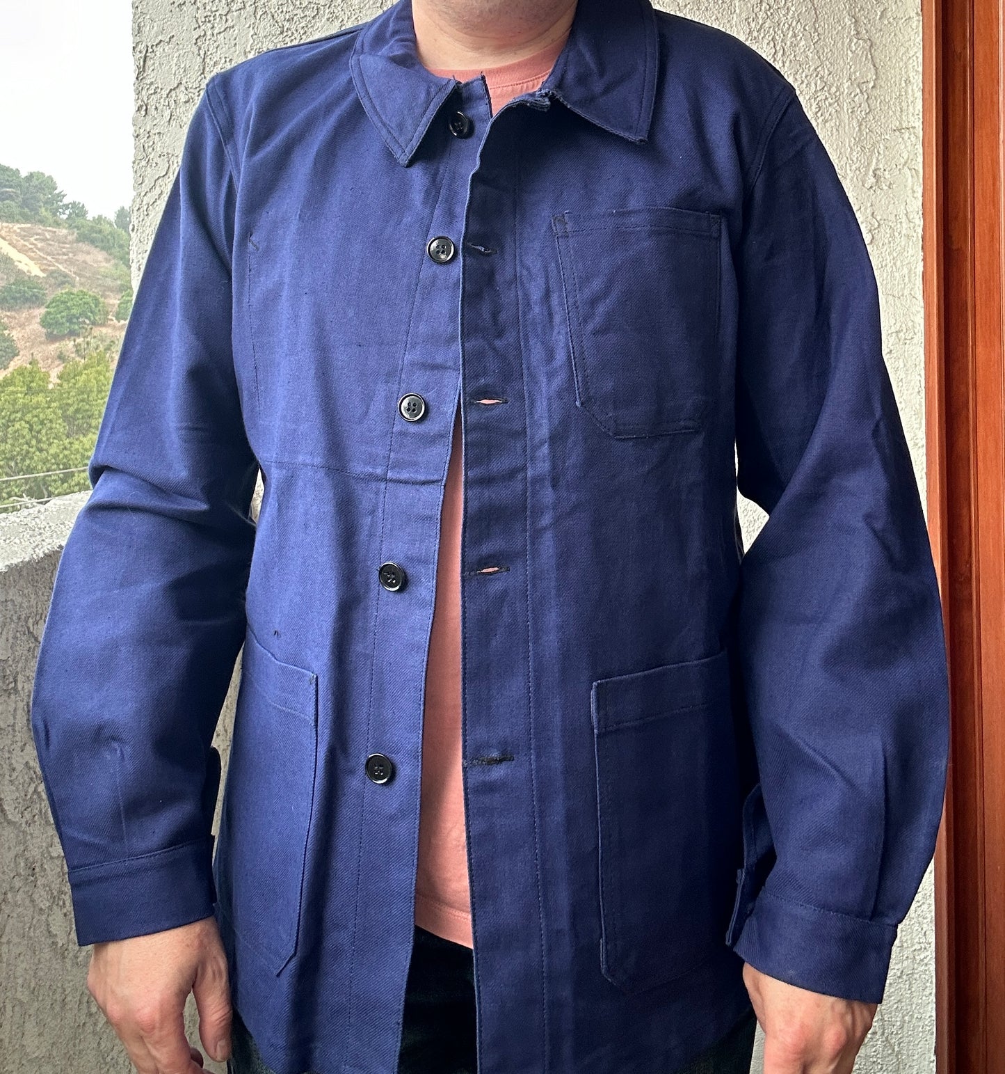 Vintage French Blue Workwear Chore Jacket