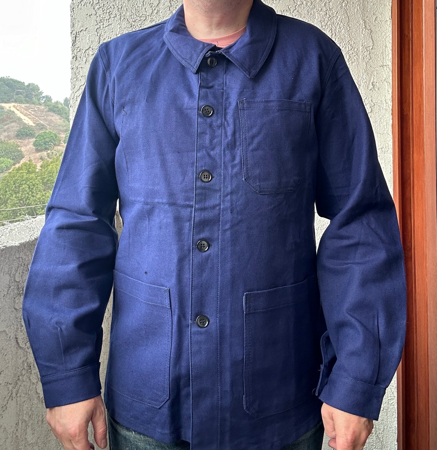 Vintage French Blue Workwear Chore Jacket