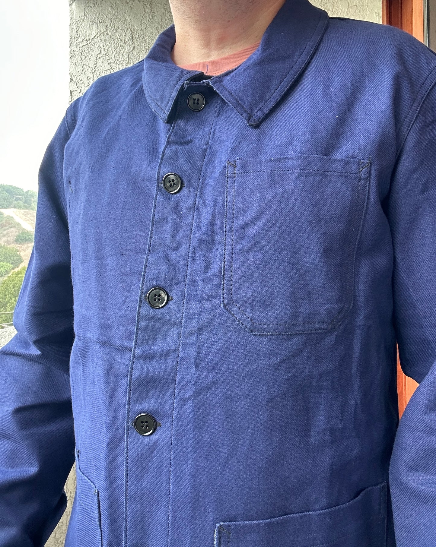 Vintage French Blue Workwear Chore Jacket