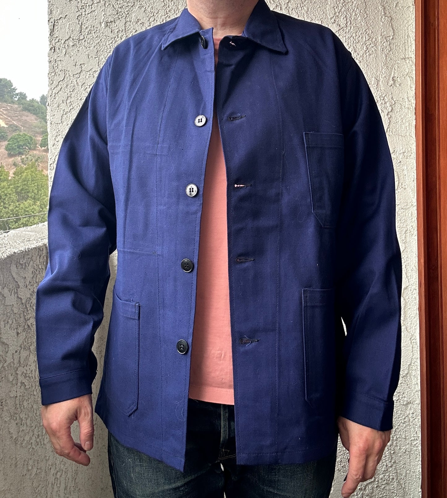 Vintage French Blue Workwear Chore Jacket