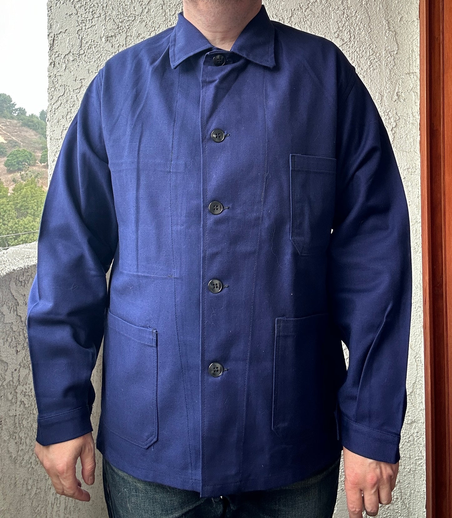 Vintage French Blue Workwear Chore Jacket