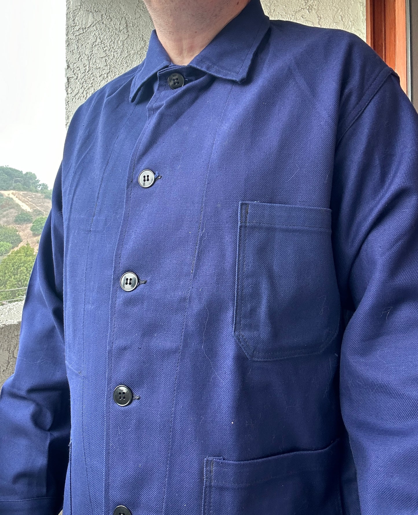 Vintage French Blue Workwear Chore Jacket