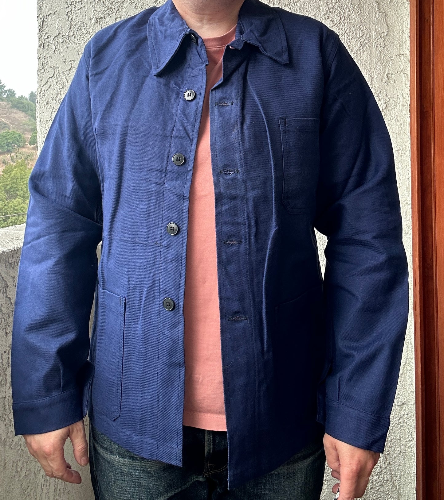 Vintage French Blue Workwear Chore Jacket