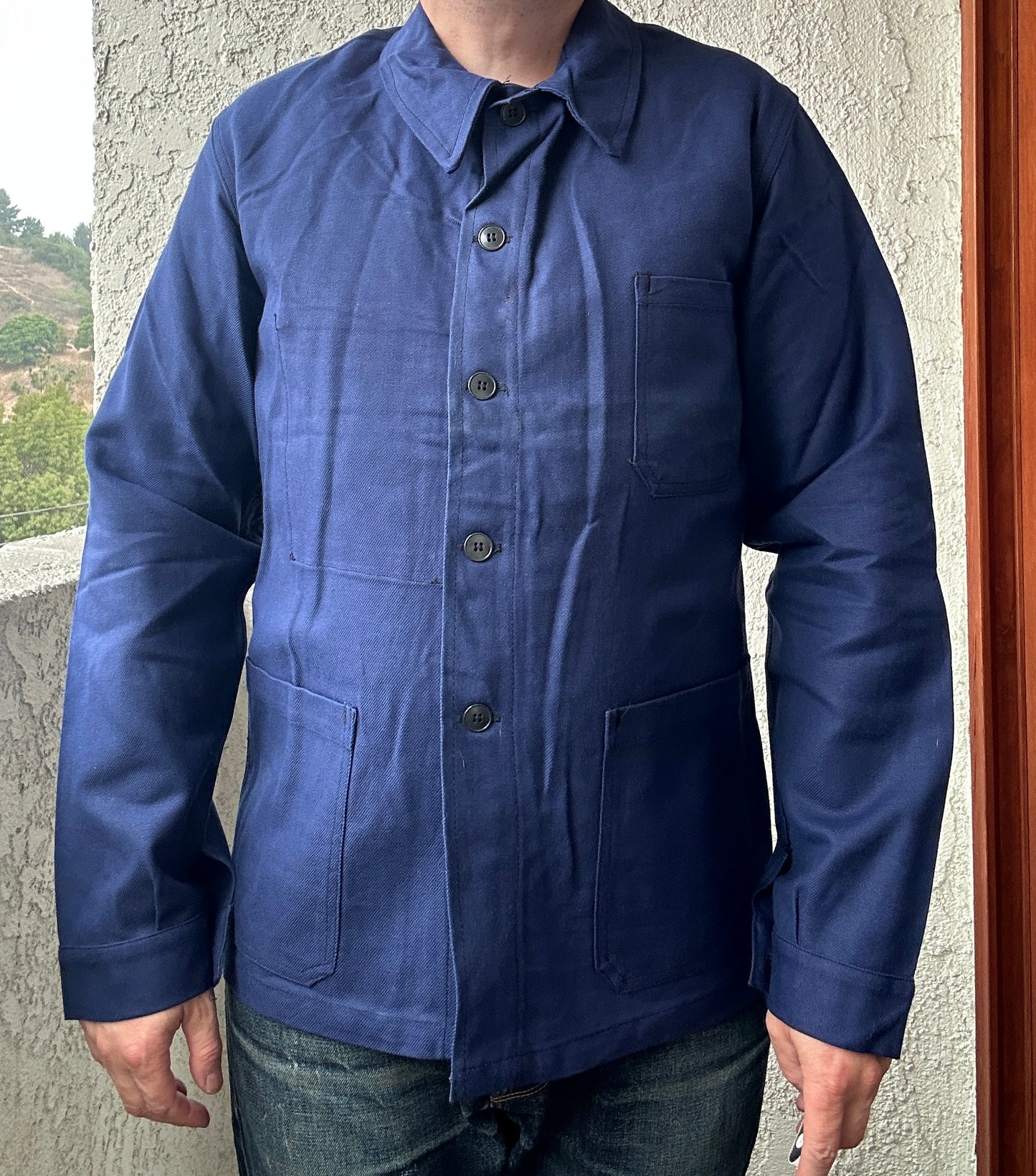 Vintage French Blue Workwear Chore Jacket