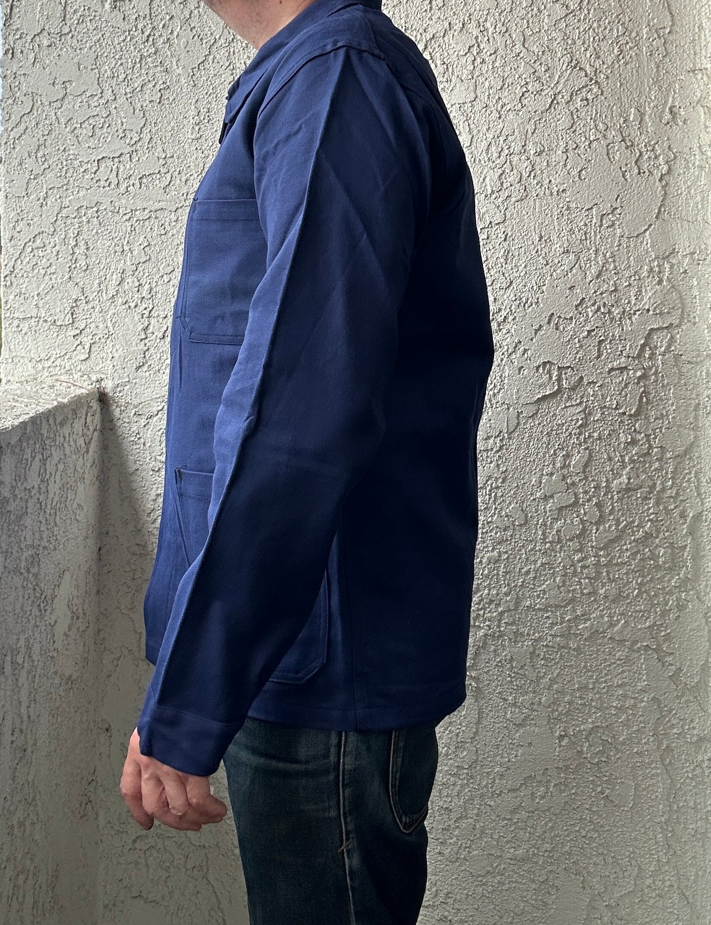 Vintage French Blue Workwear Chore Jacket