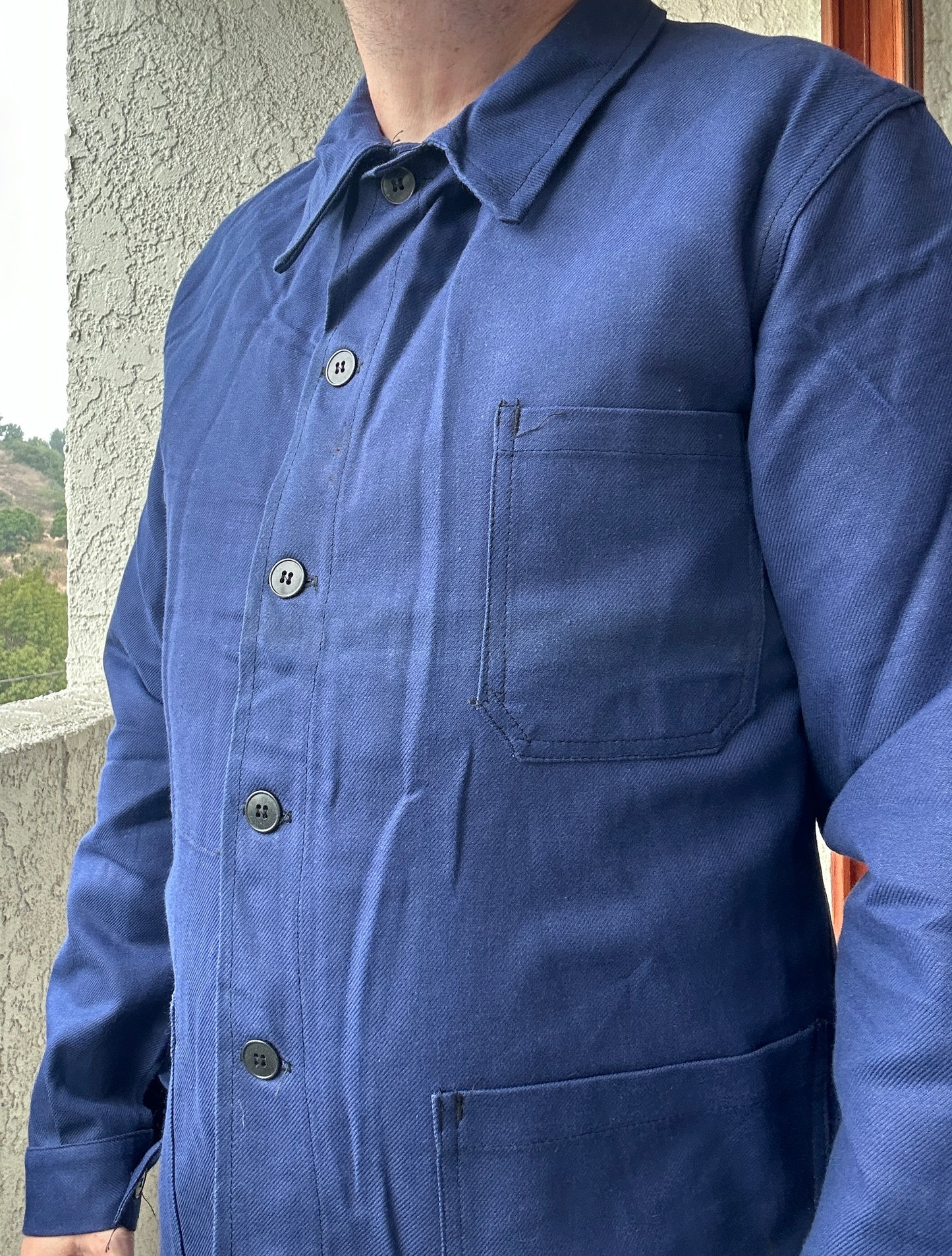 Vintage French Blue Workwear Chore Jacket