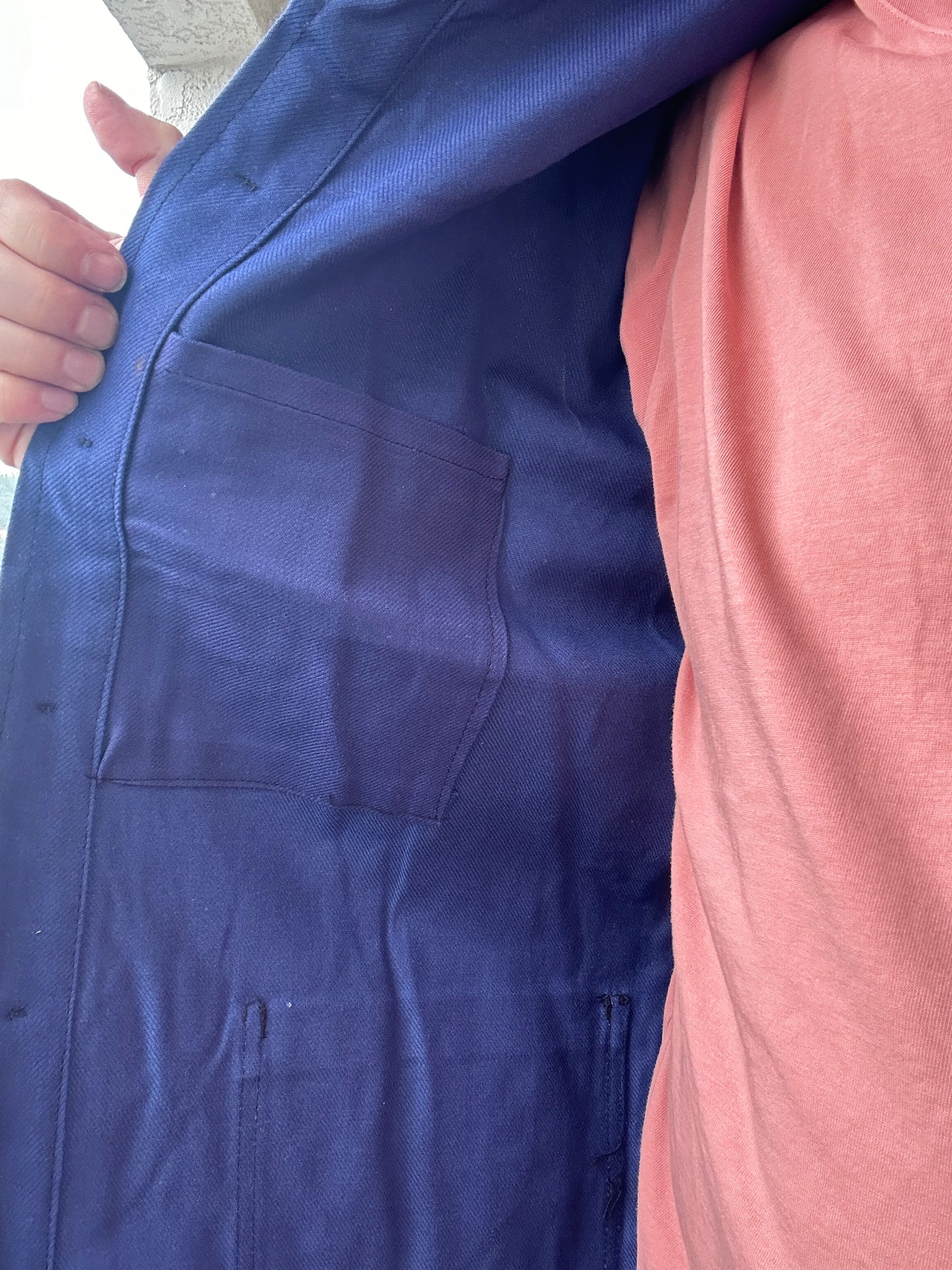 Vintage French Blue Workwear Chore Jacket