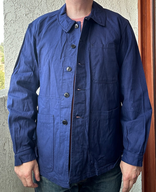 Vintage French Blue Workwear Chore Jacket