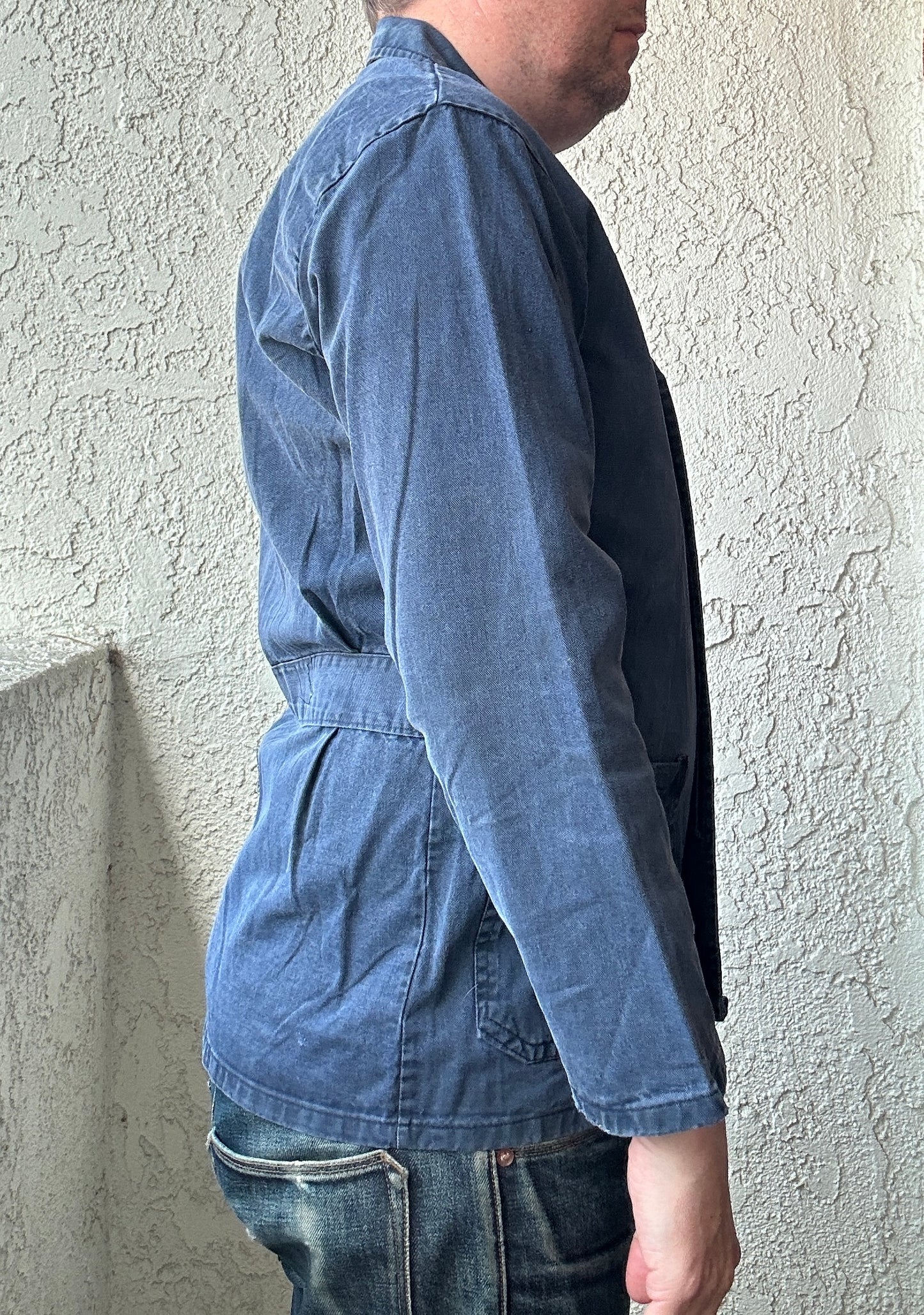 Vintage French Blue Workwear Chore Jacket