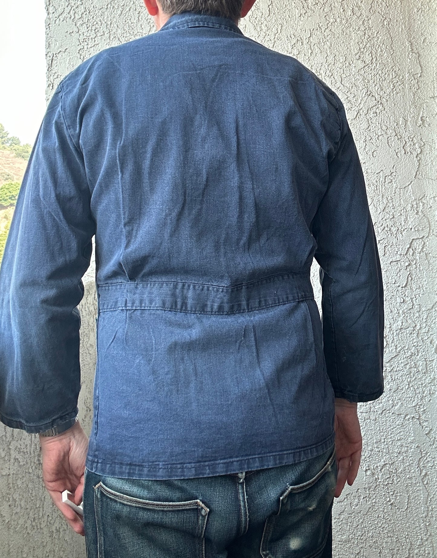 Vintage French Blue Workwear Chore Jacket