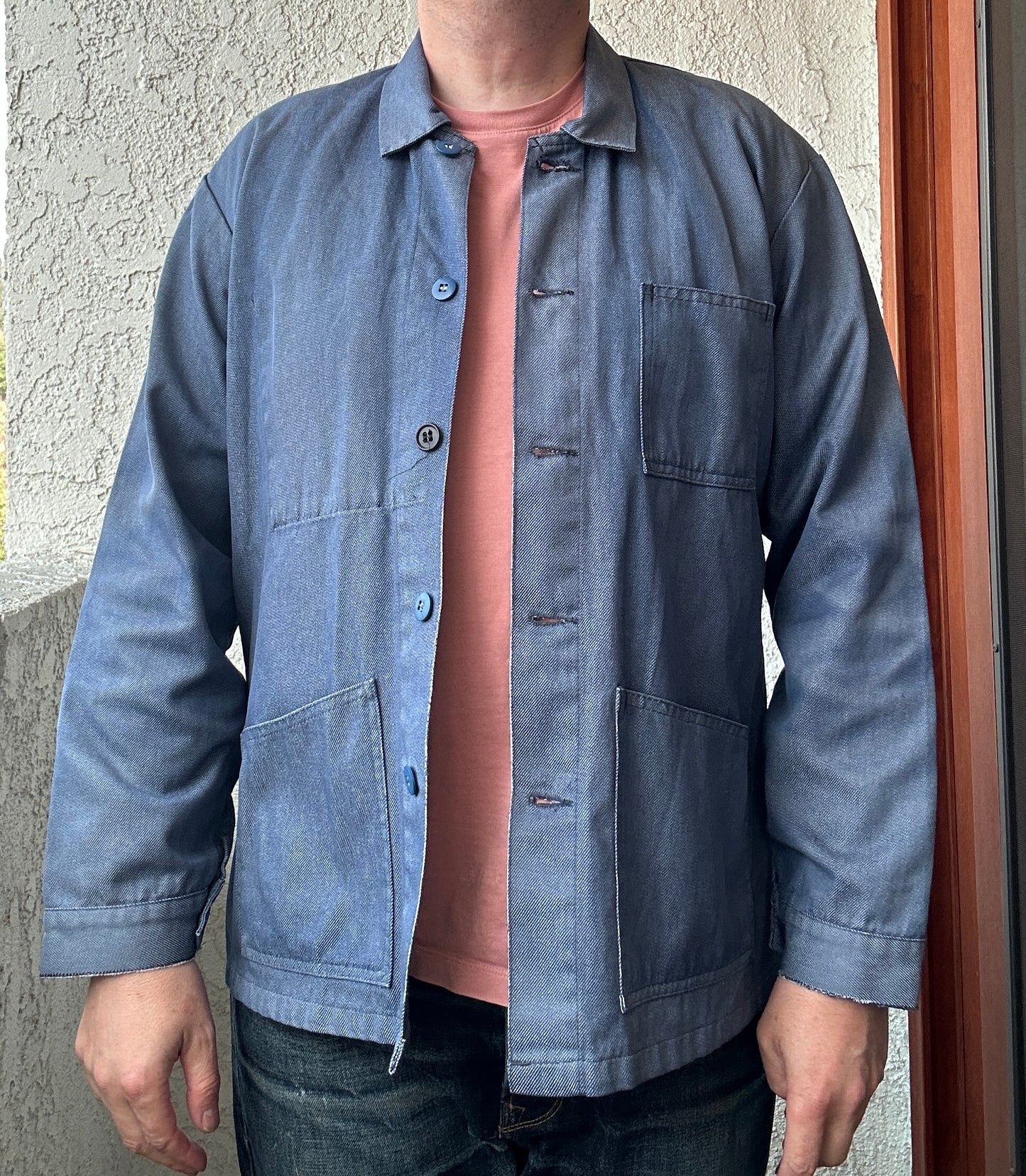 Vintage French Blue Workwear Chore Jacket