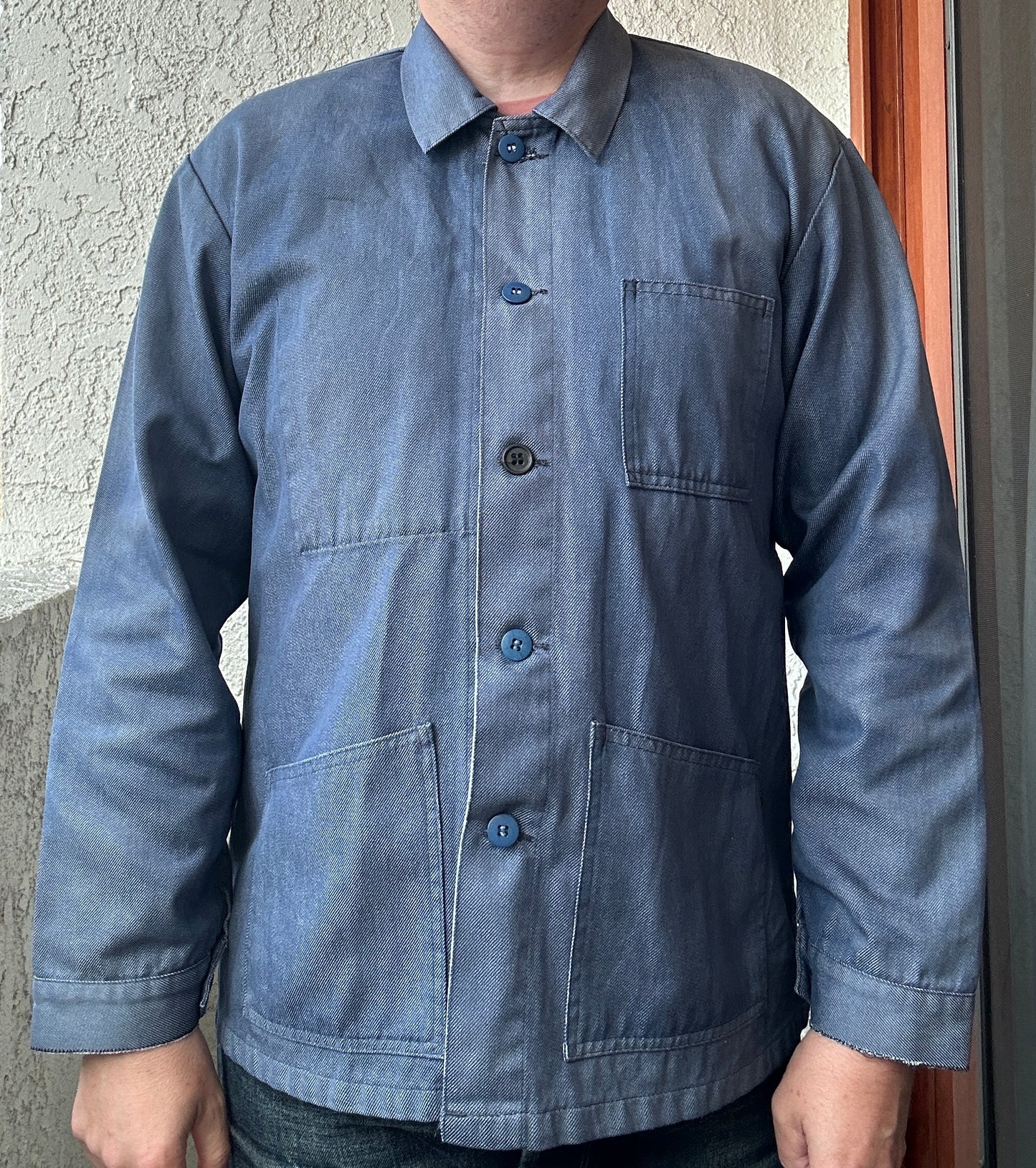 Vintage French Blue Workwear Chore Jacket