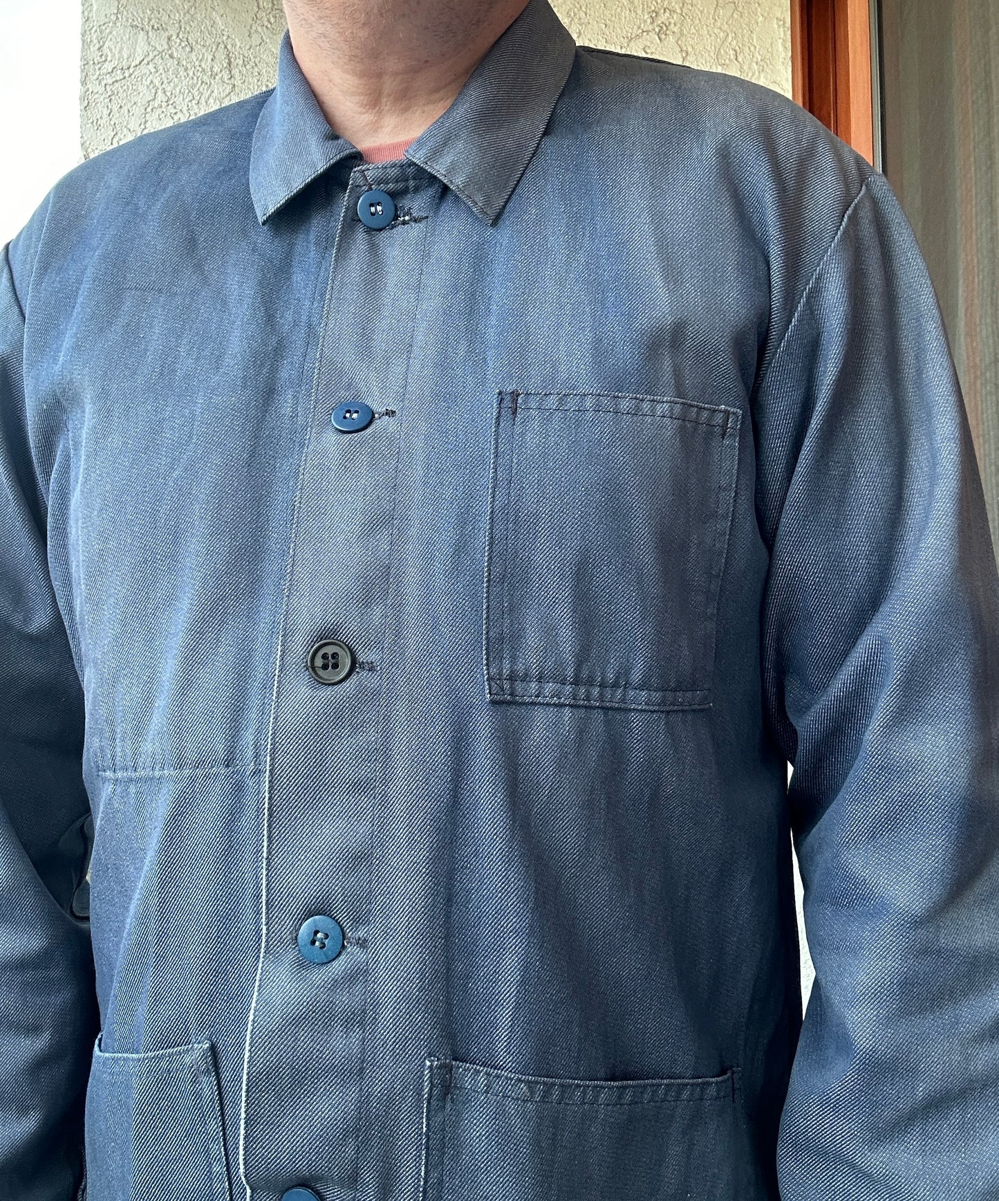 Vintage French Blue Workwear Chore Jacket