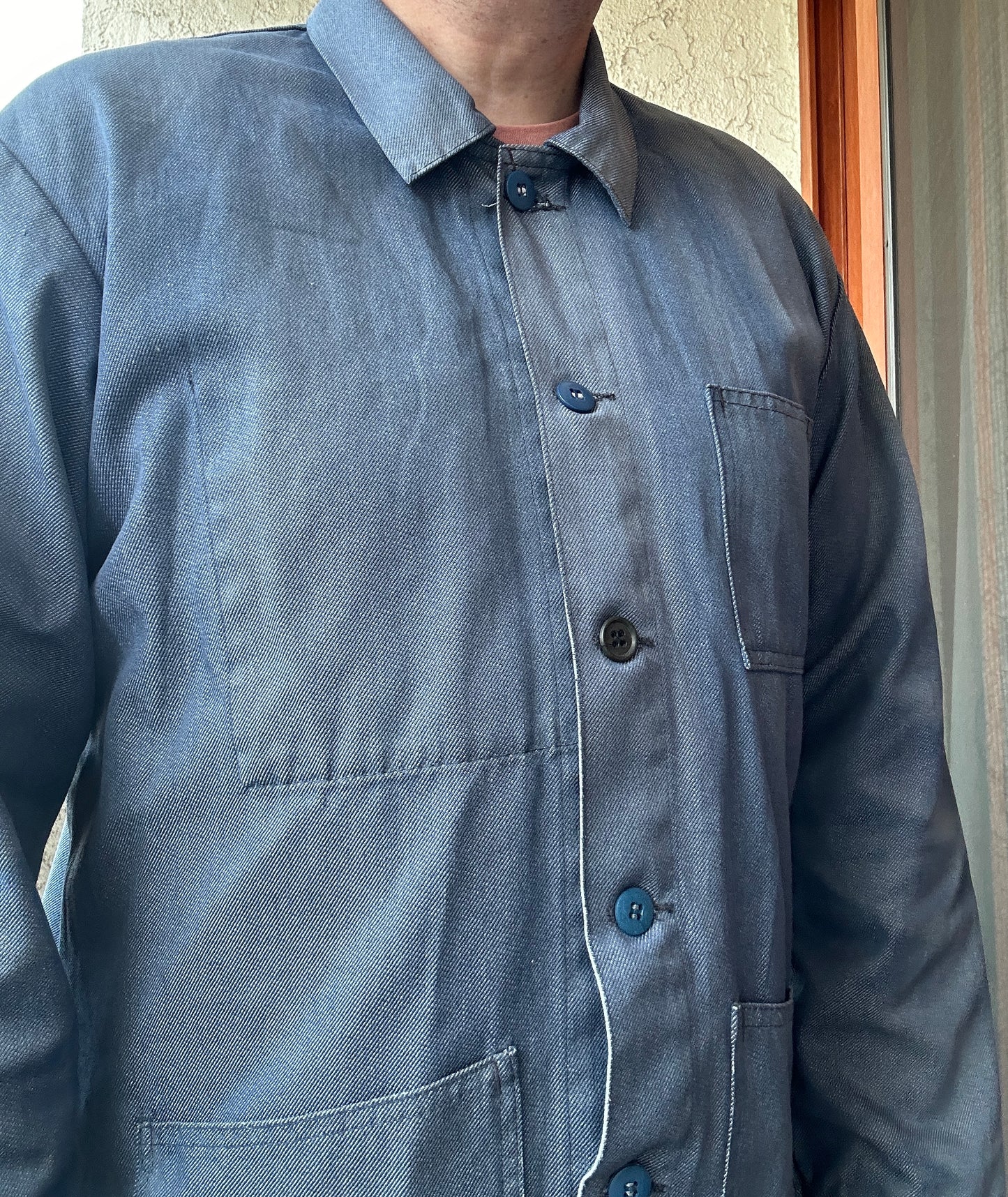 Vintage French Blue Workwear Chore Jacket