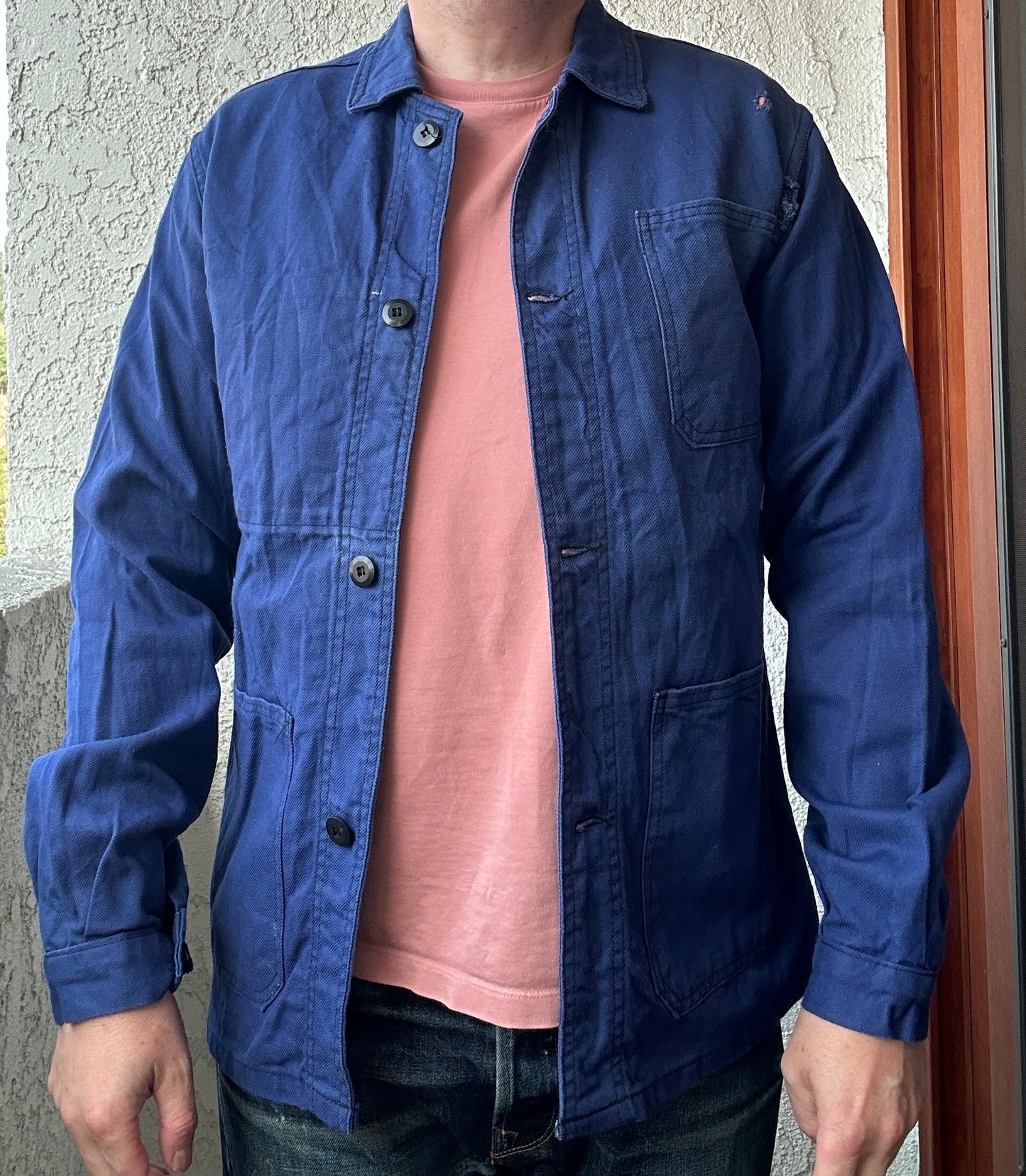 Vintage French Blue Workwear Chore Jacket