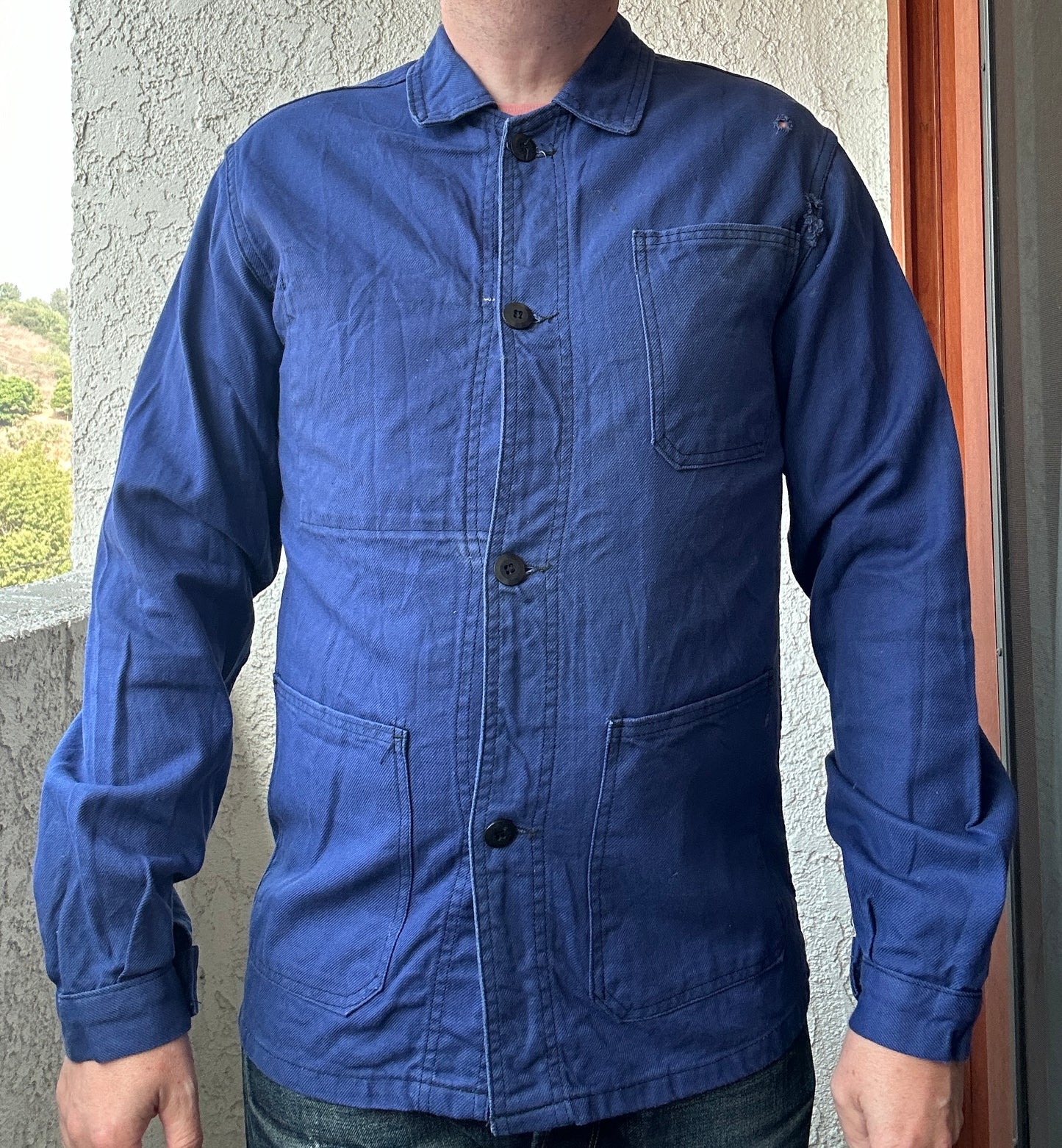 Vintage French Blue Workwear Chore Jacket