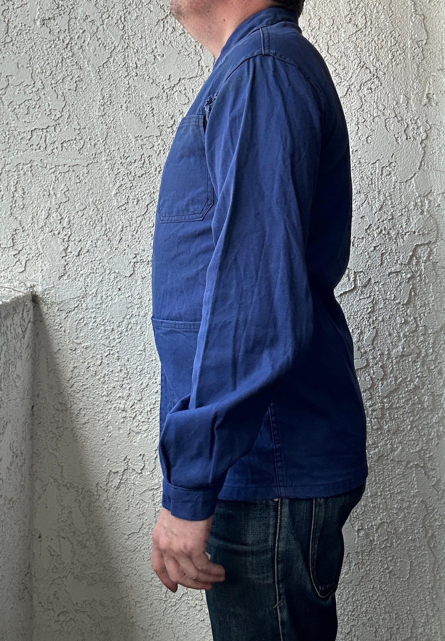 Vintage French Blue Workwear Chore Jacket