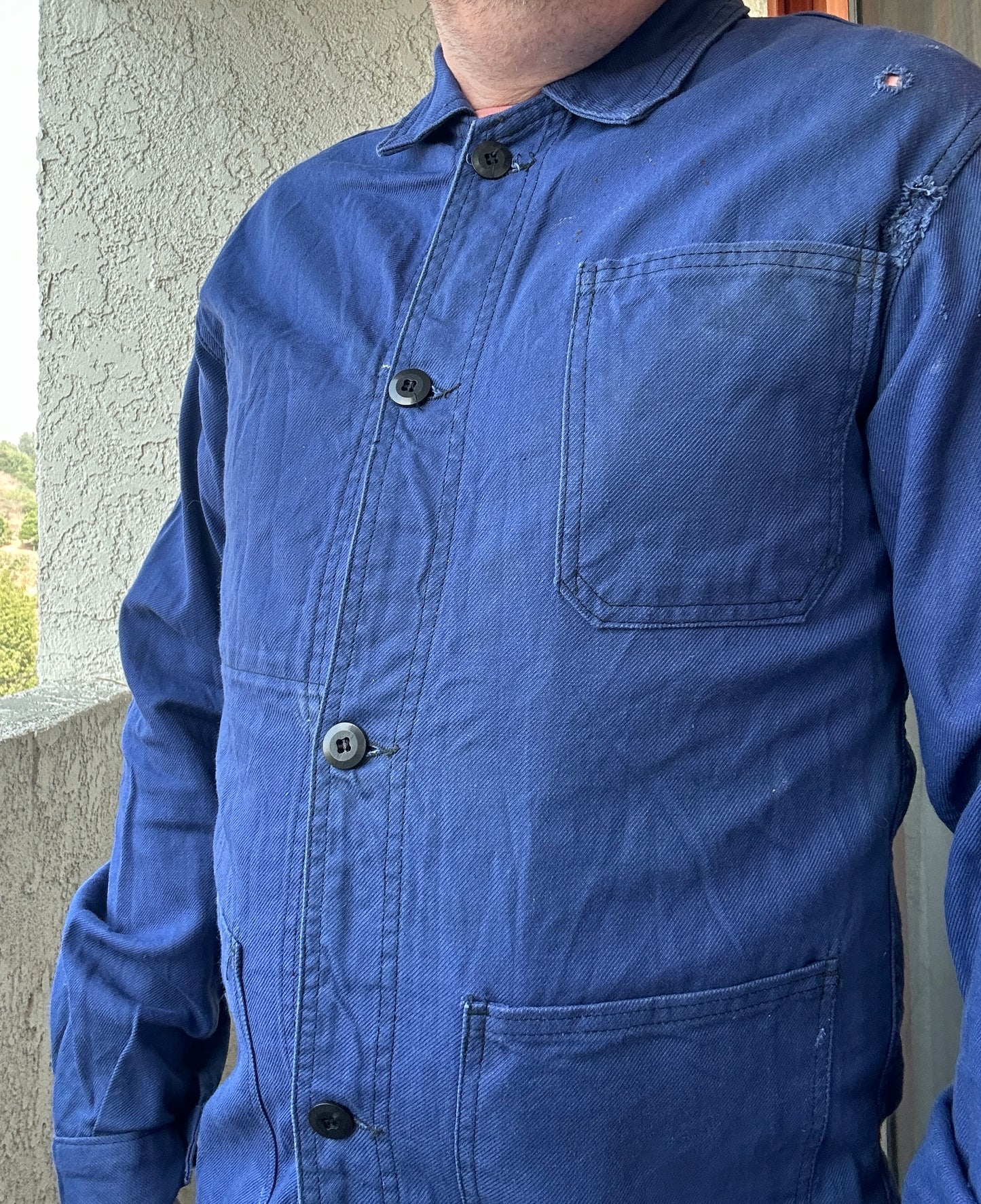 Vintage French Blue Workwear Chore Jacket