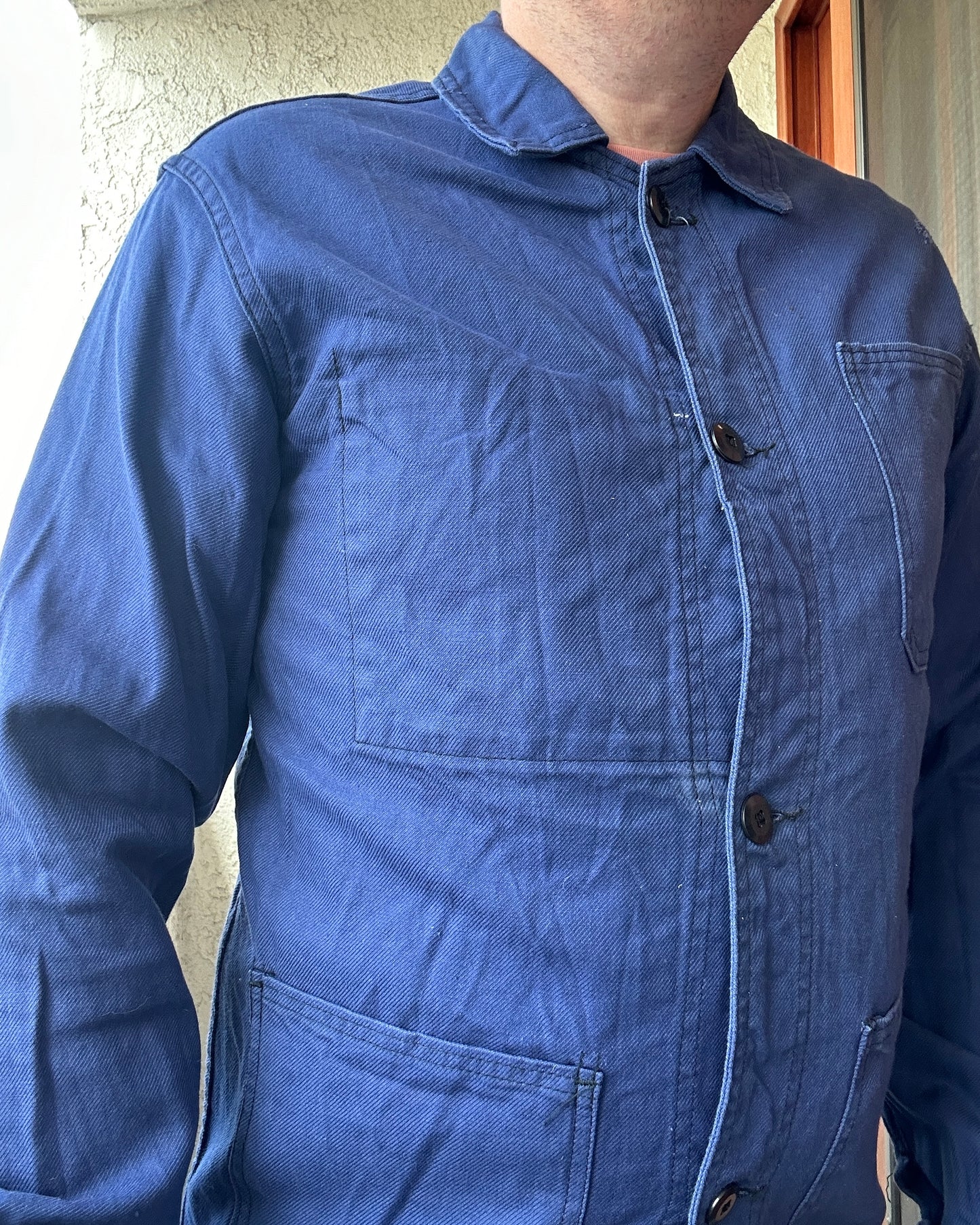 Vintage French Blue Workwear Chore Jacket