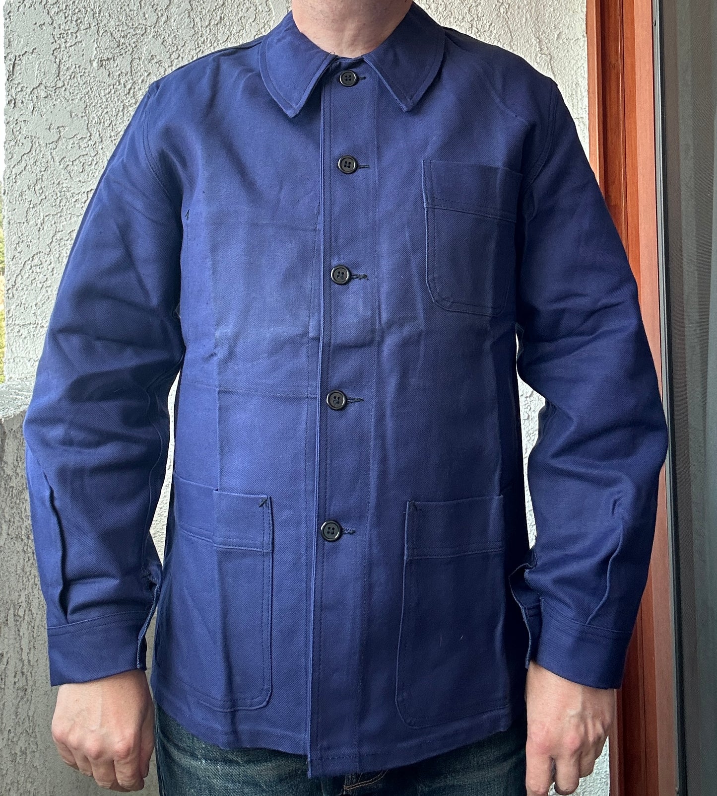 Vintage French Blue Workwear Chore Jacket