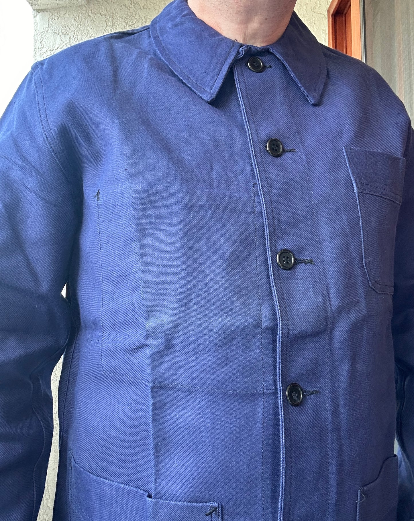 Vintage French Blue Workwear Chore Jacket