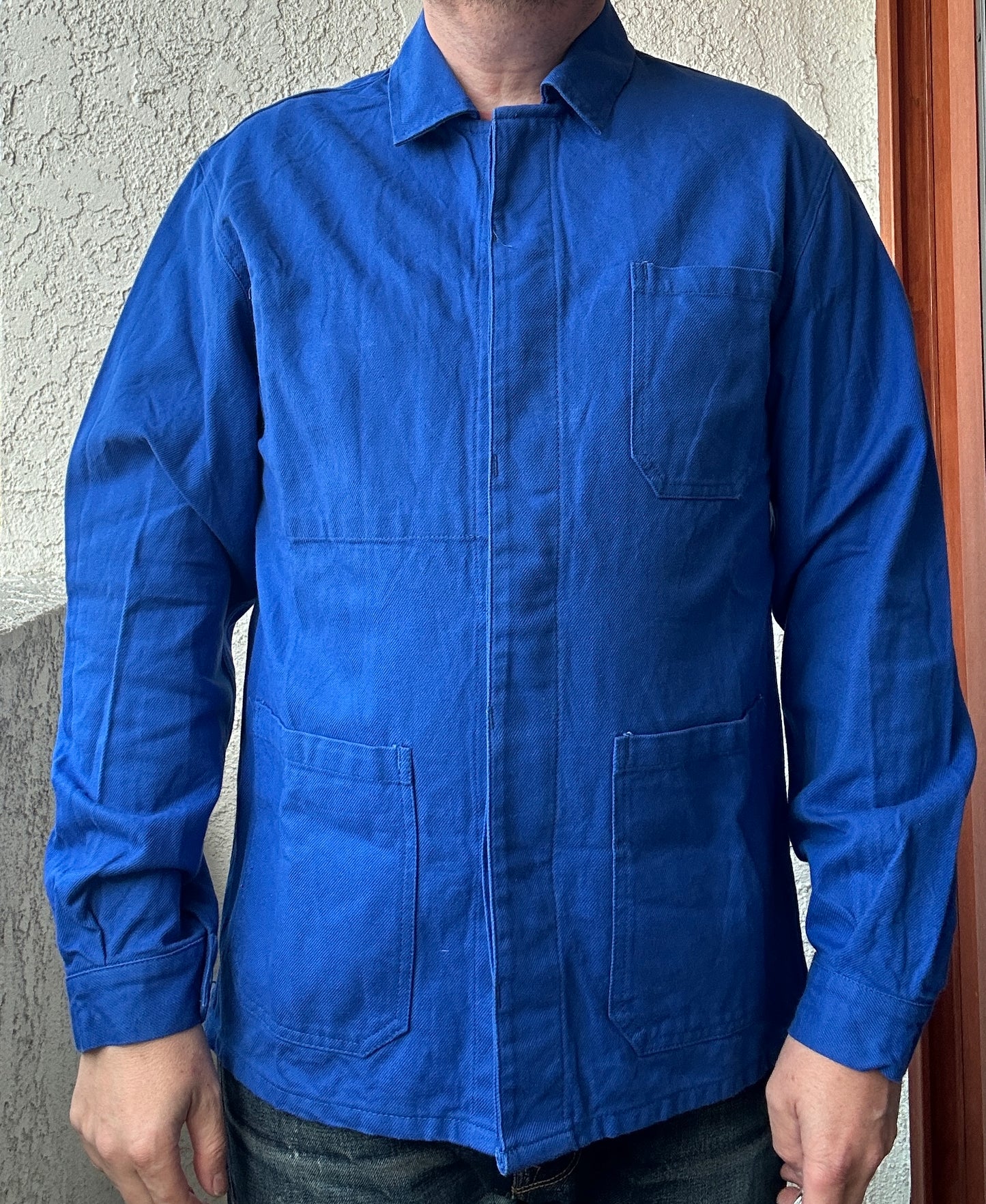 Vintage French Blue Workwear Chore Jacket