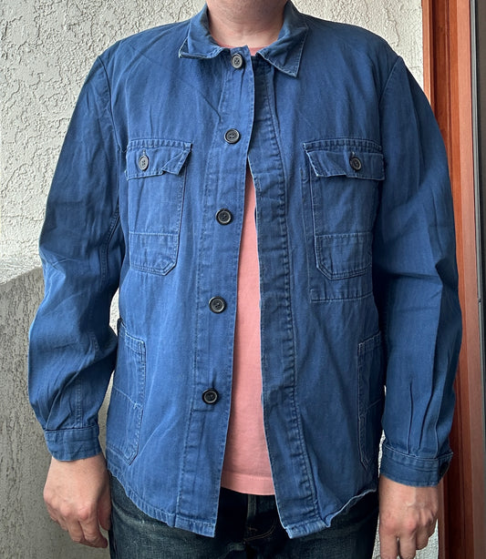 Vintage French Blue Workwear Chore Jacket