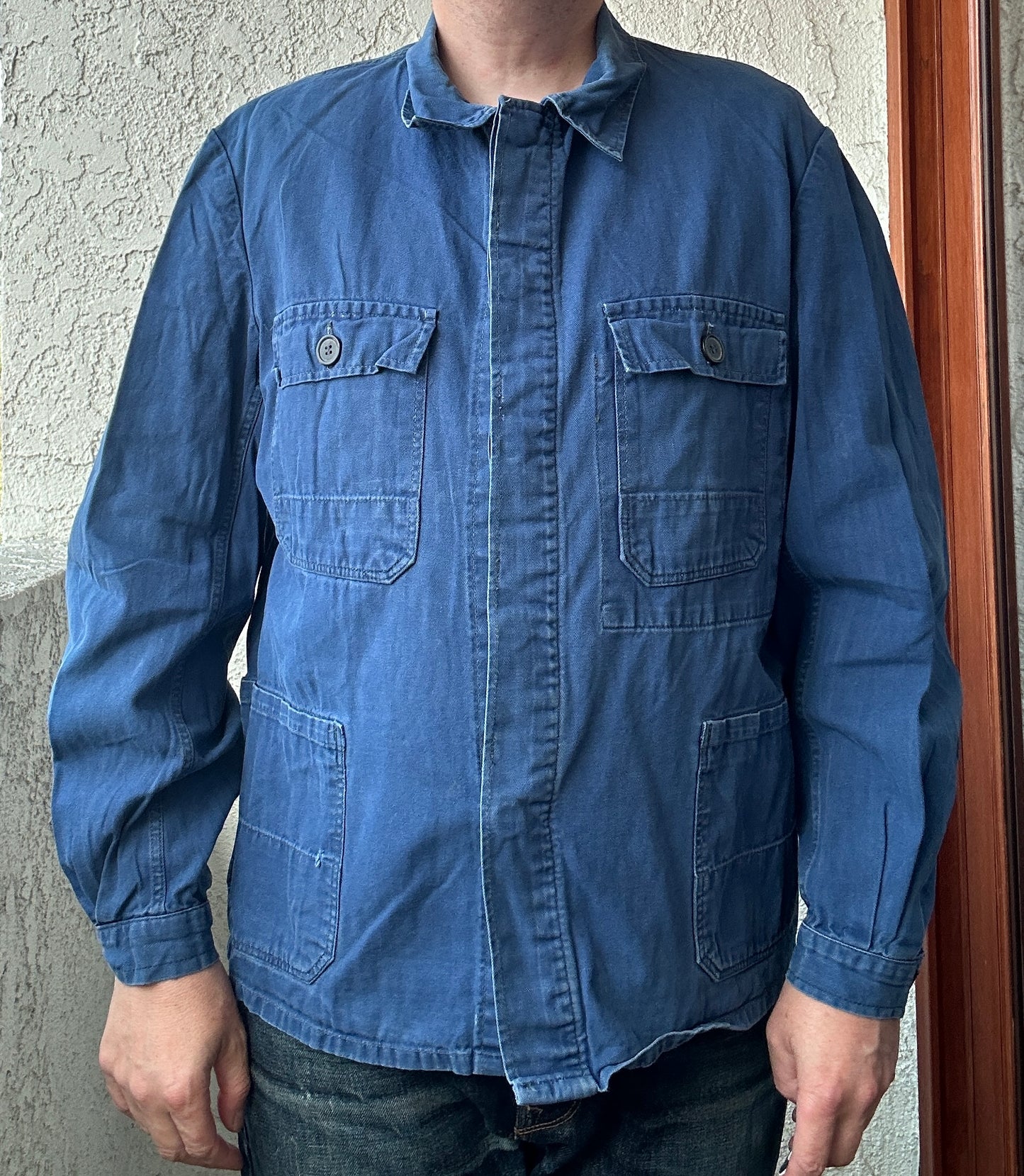 Vintage French Blue Workwear Chore Jacket