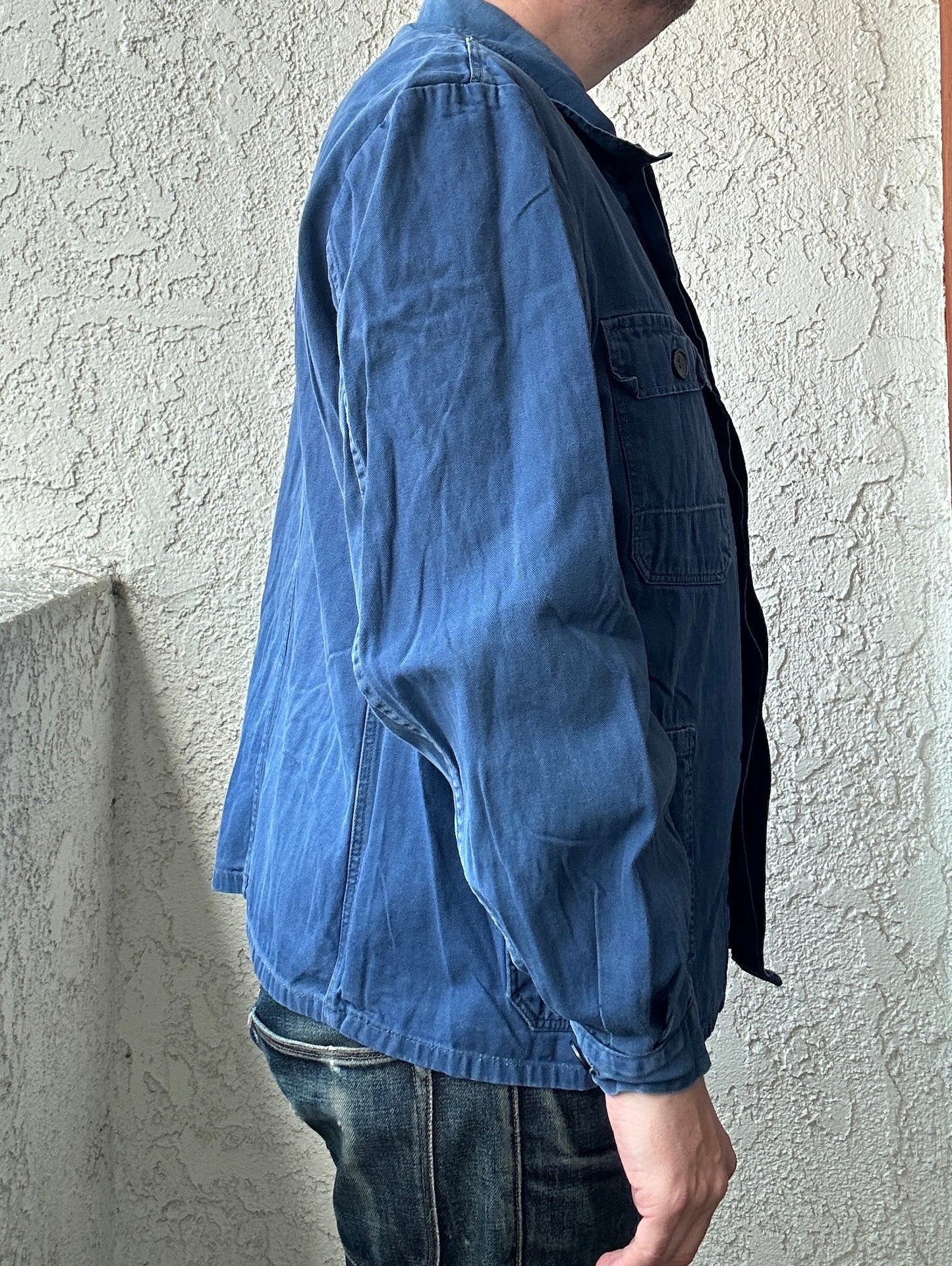 Vintage French Blue Workwear Chore Jacket