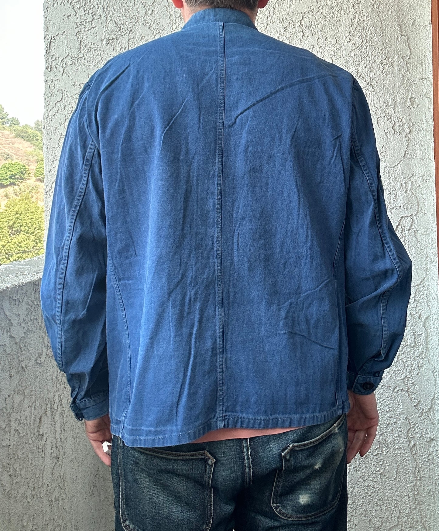 Vintage French Blue Workwear Chore Jacket