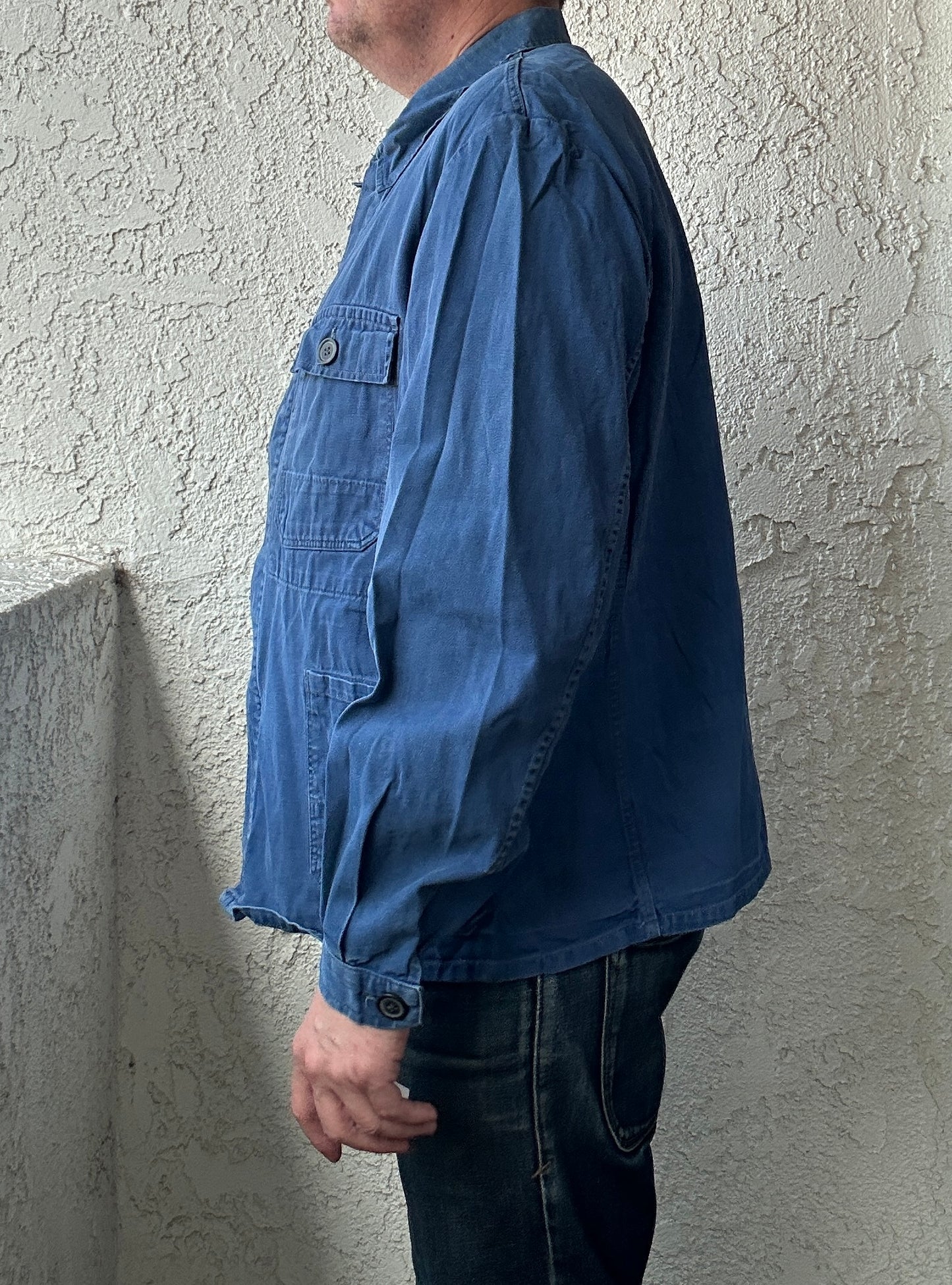 Vintage French Blue Workwear Chore Jacket