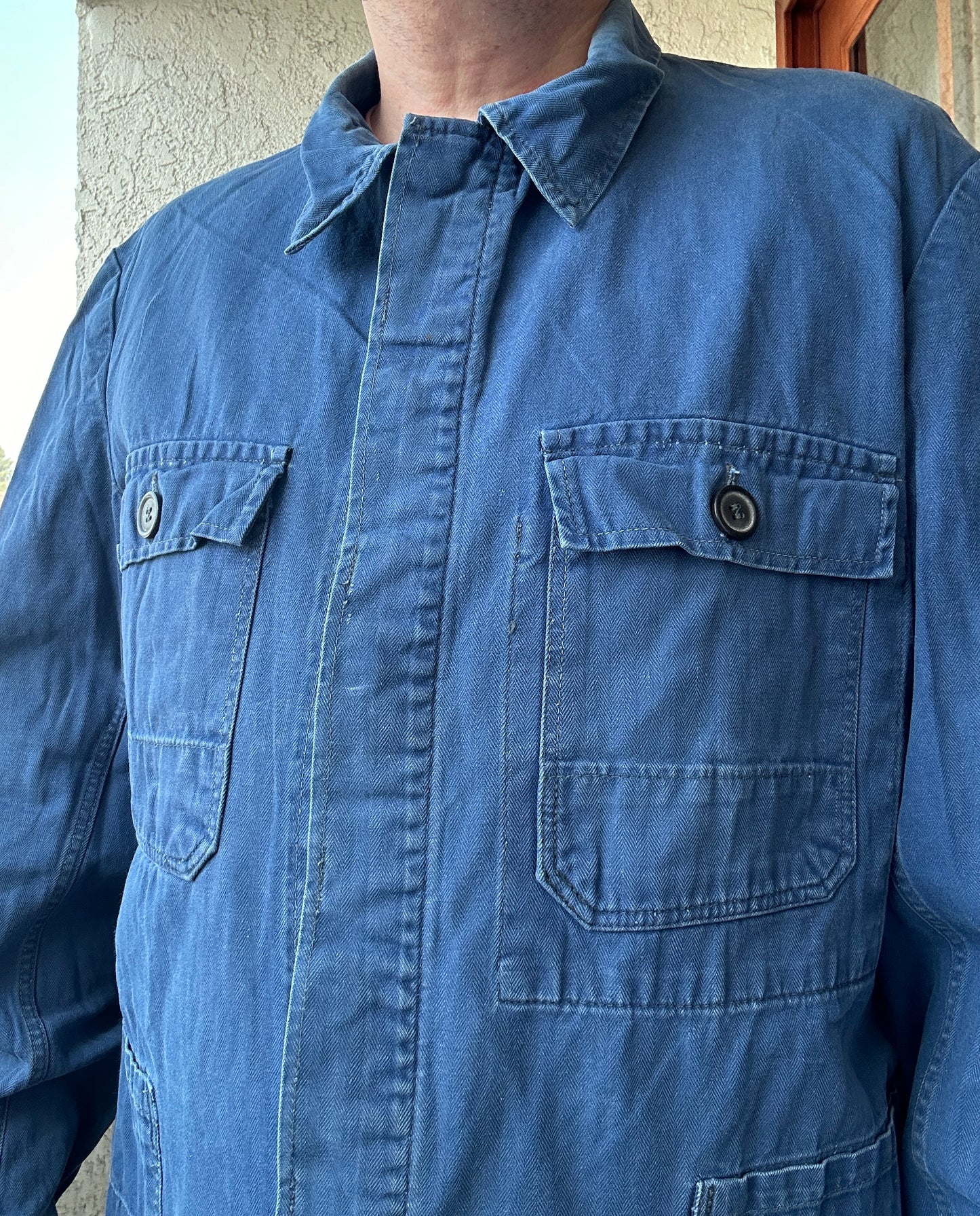 Vintage French Blue Workwear Chore Jacket