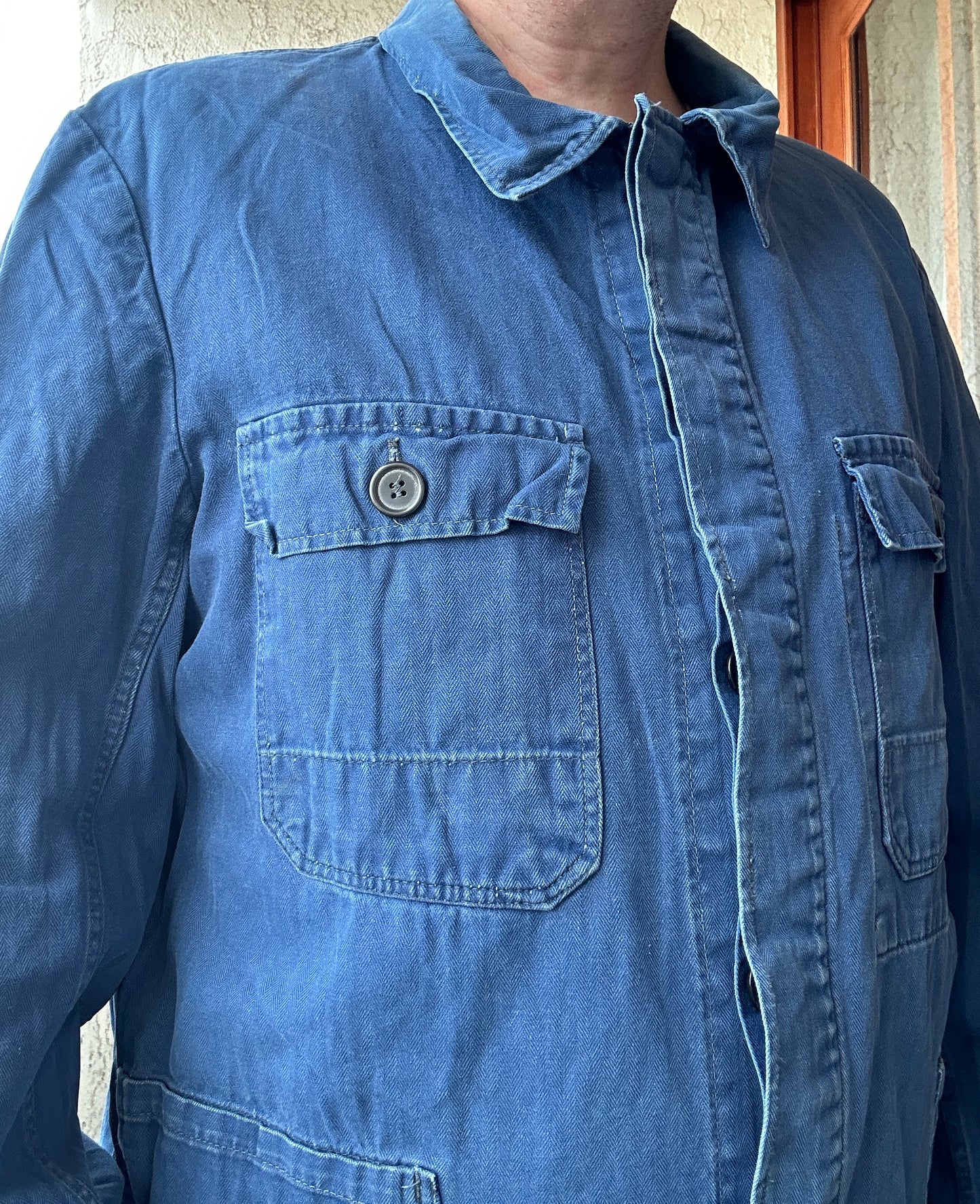 Vintage French Blue Workwear Chore Jacket