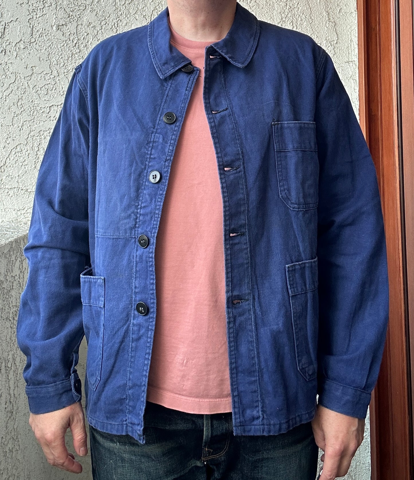 Vintage French Blue Workwear Chore Jacket