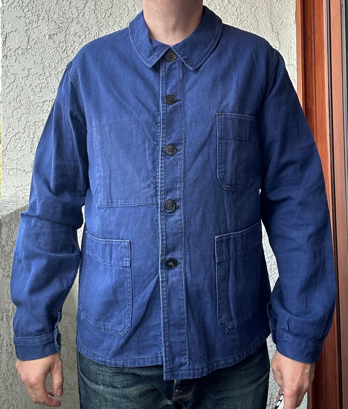 Vintage French Blue Workwear Chore Jacket