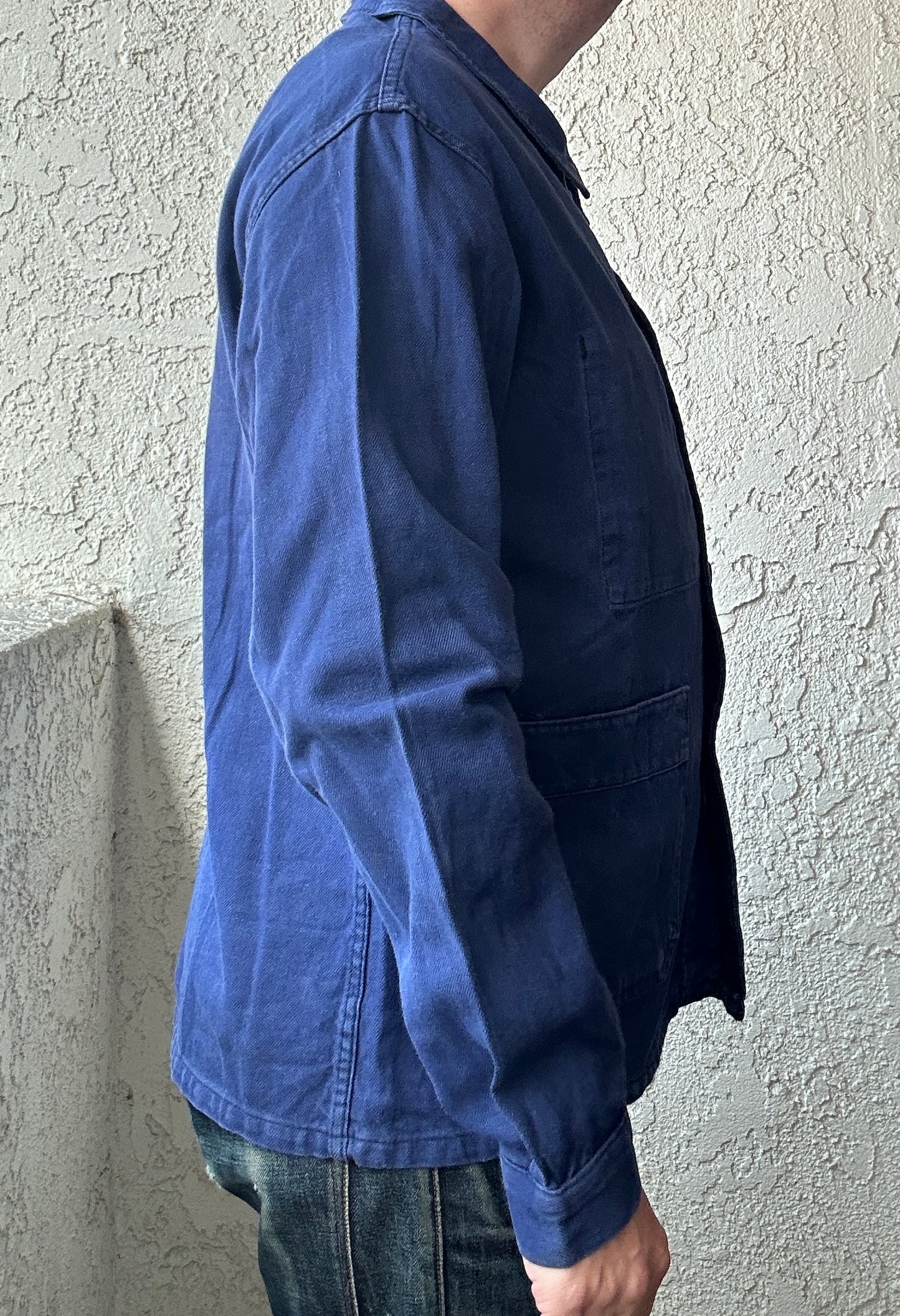 Vintage French Blue Workwear Chore Jacket