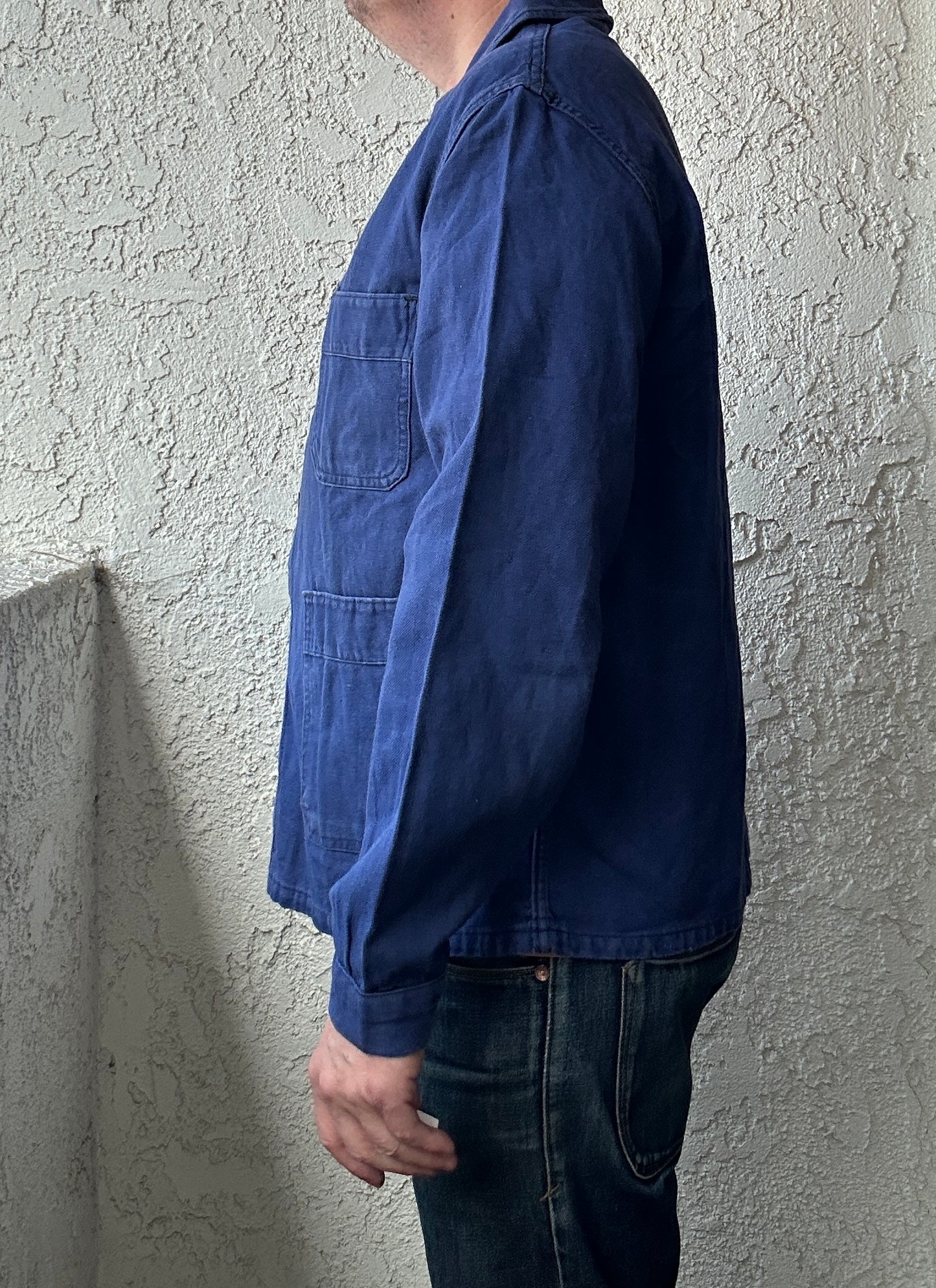 Vintage French Blue Workwear Chore Jacket